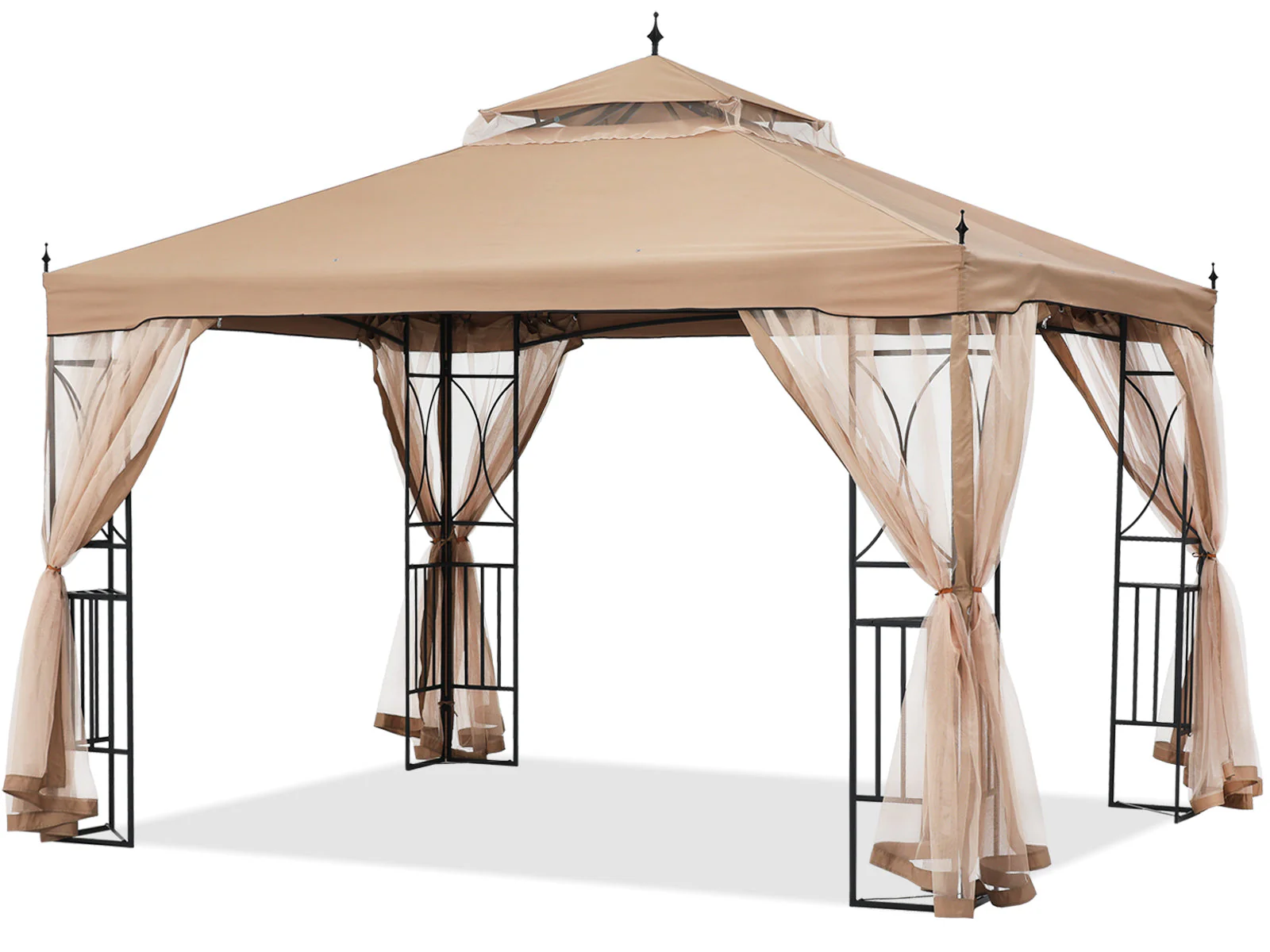 Gazebo Canopy with Netting & Corner Frame Screen Wall – 10x10, 10x12 - Image 14