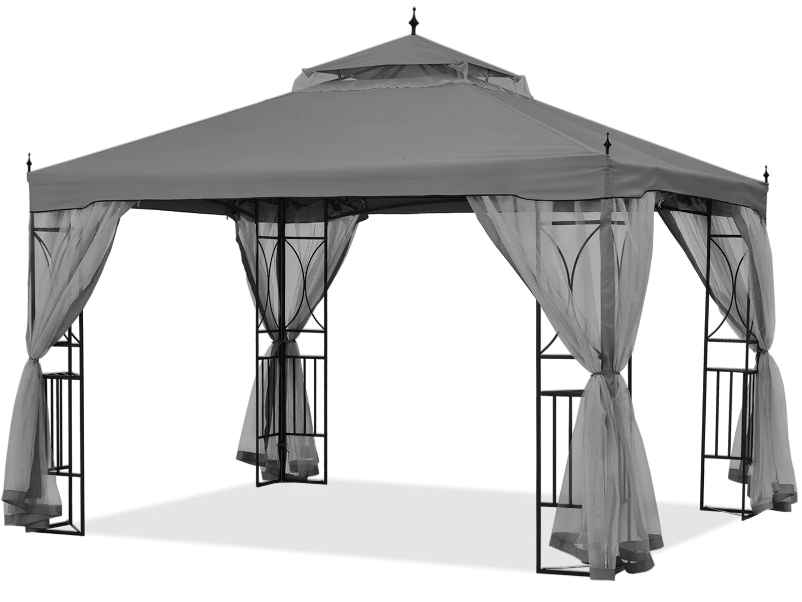 Gazebo Canopy with Netting & Corner Frame Screen Wall – 10x10, 10x12 - Image 9