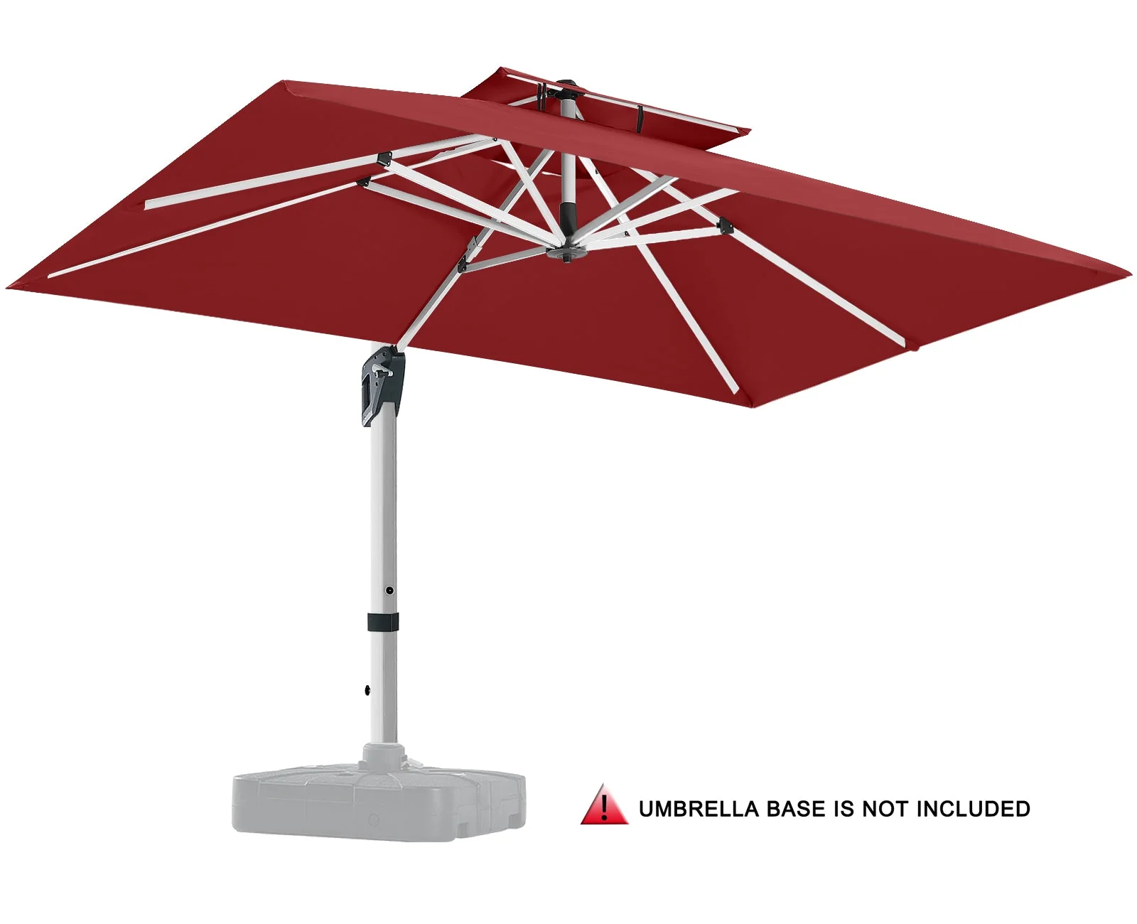 10x13 Cantilever Patio Umbrella Double Top with 360° Rotation - Image 2