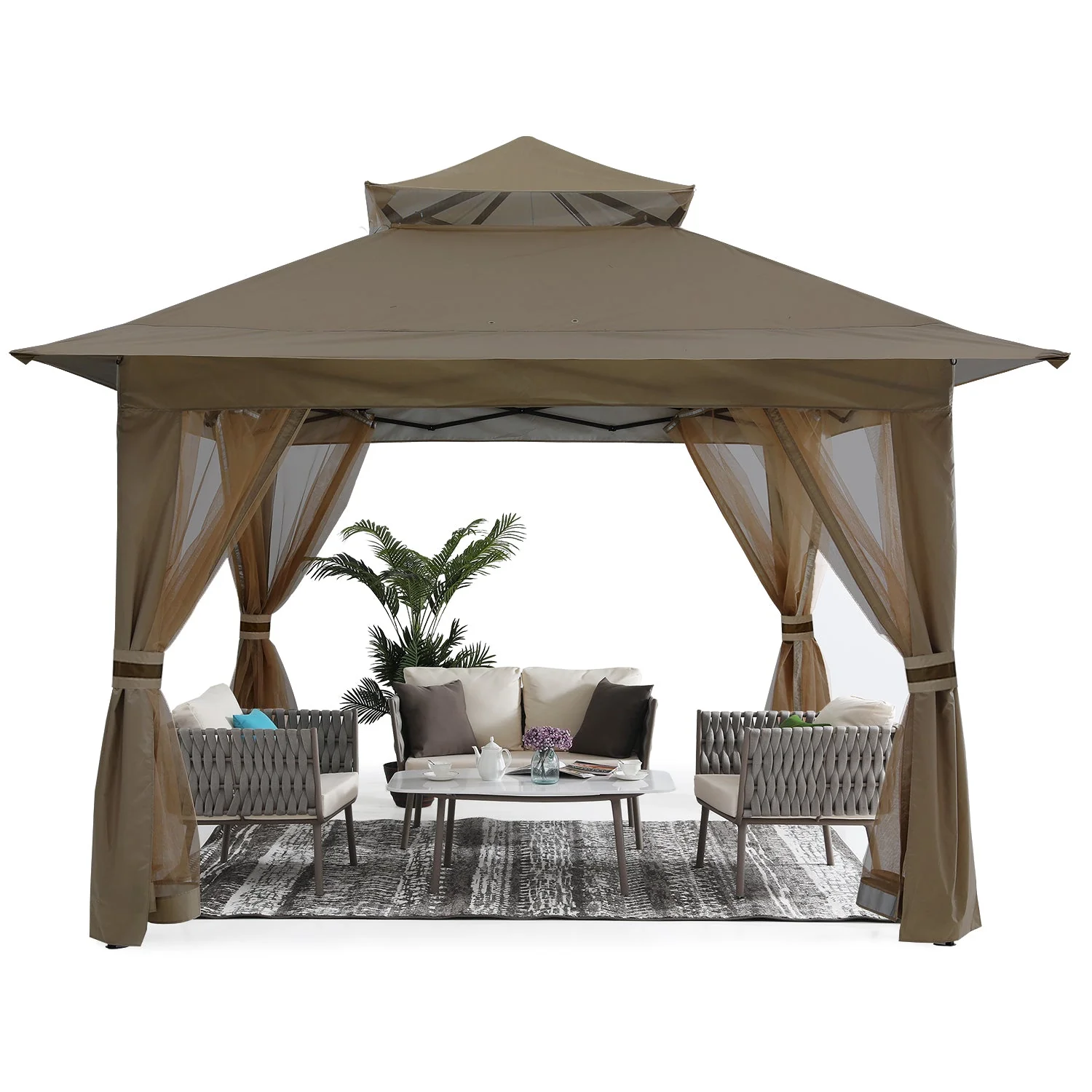11x11/13x13 Patio Gazebo with Mosquito Netting - Image 22