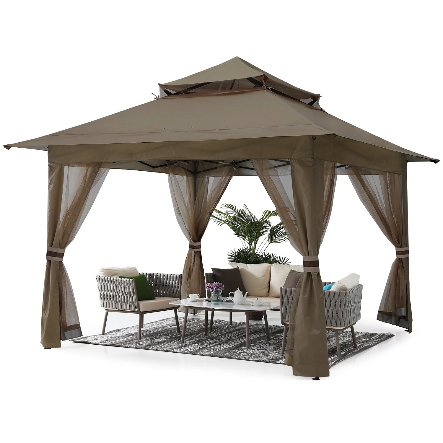 11x11/13x13 Patio Gazebo with Mosquito Netting - Image 23
