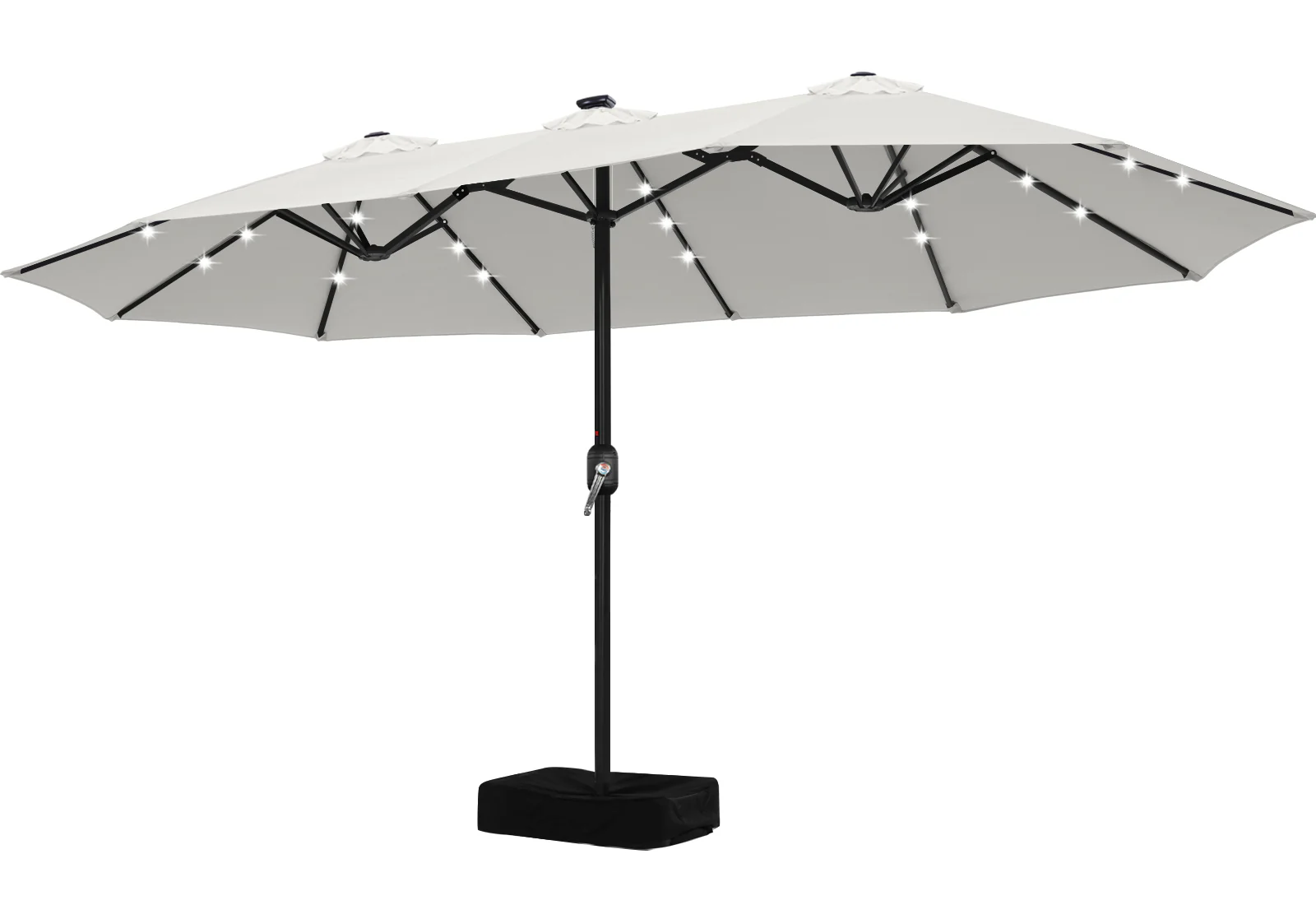15FT Patio Umbrella with Solar Lights Double-Sided Large Umbrella Outdoor Market Rectangle Umbrellas - Image 10
