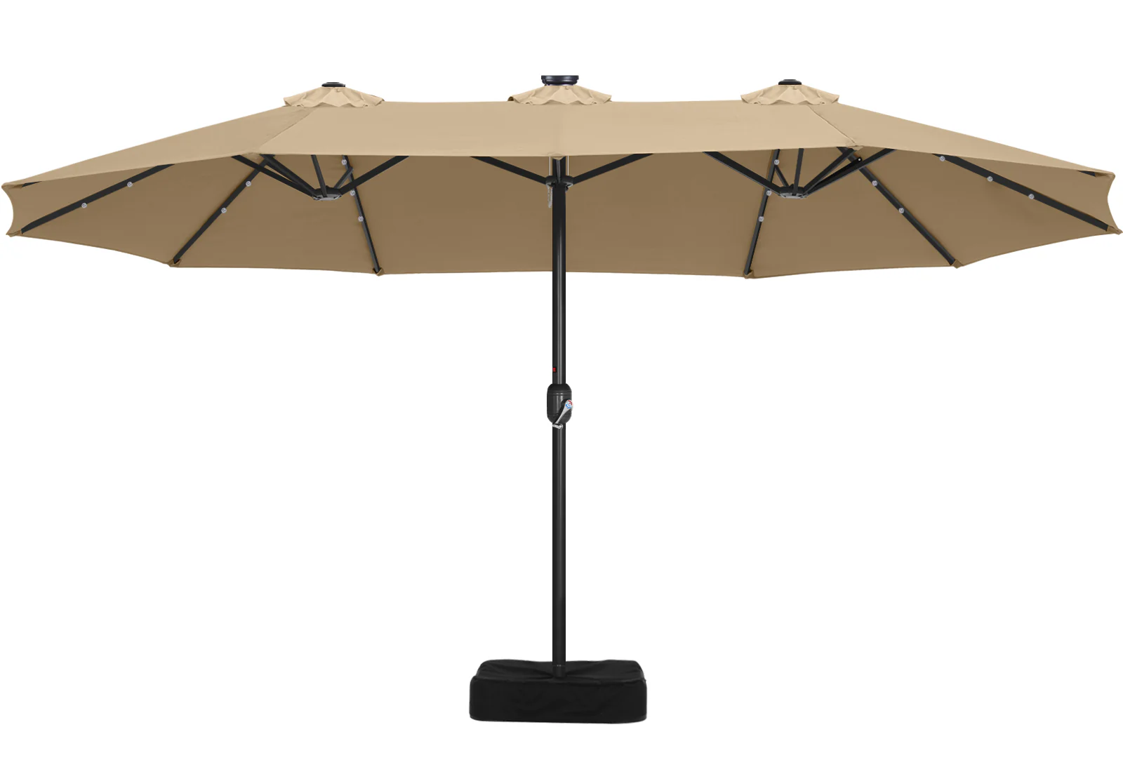15FT Patio Umbrella with Solar Lights Double-Sided Large Umbrella Outdoor Market Rectangle Umbrellas - Image 11