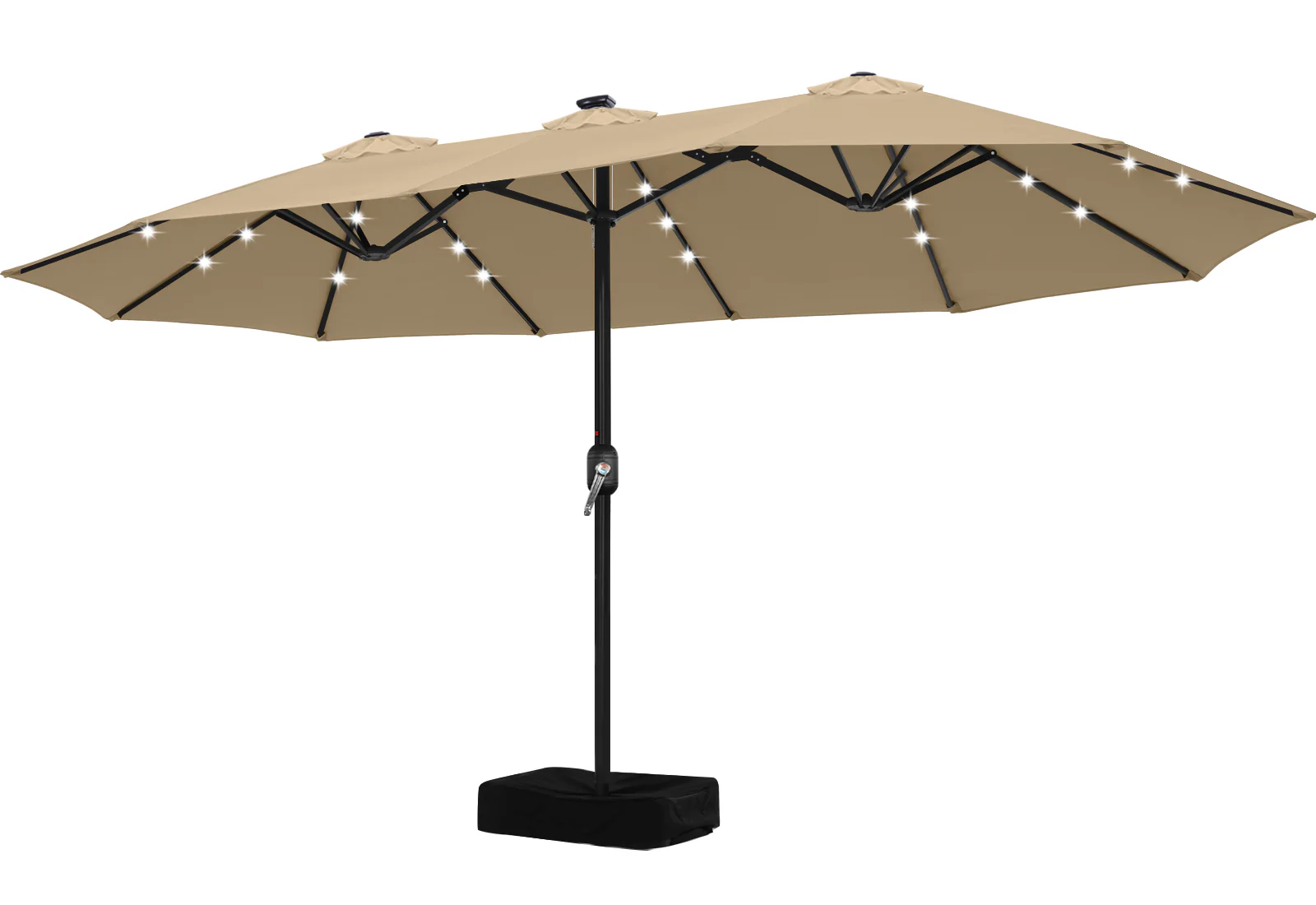 15FT Patio Umbrella with Solar Lights Double-Sided Large Umbrella Outdoor Market Rectangle Umbrellas - Image 12