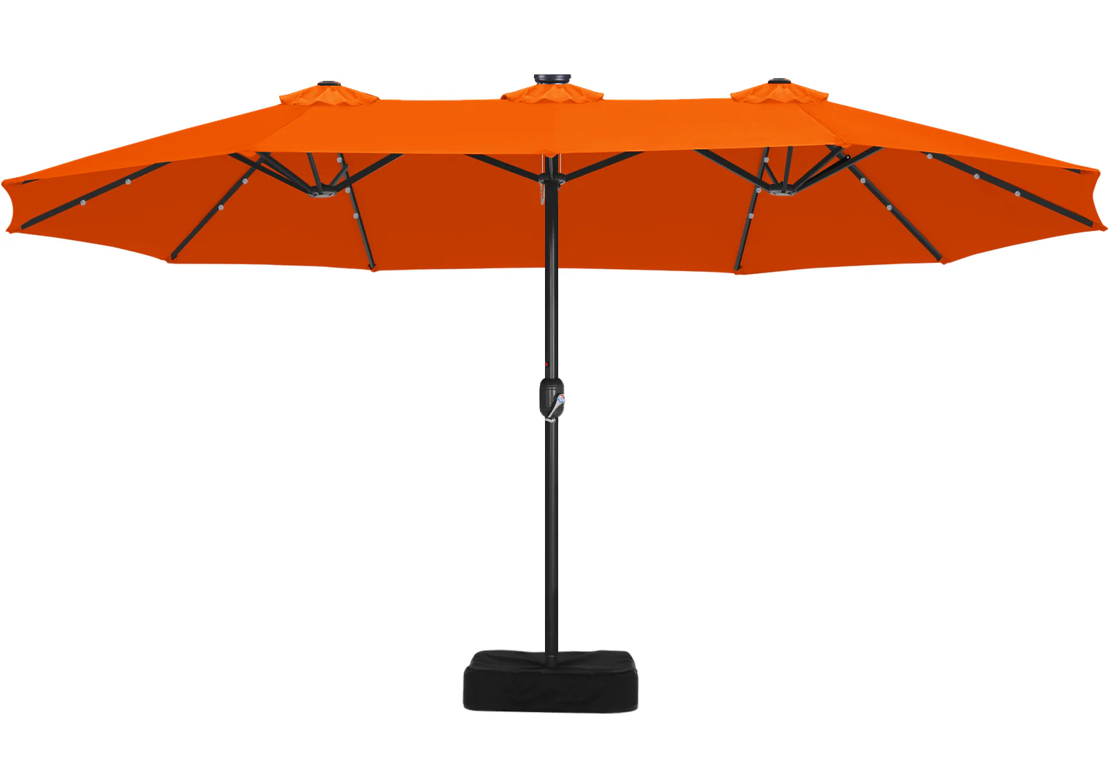 15FT Patio Umbrella with Solar Lights Double-Sided Large Umbrella Outdoor Market Rectangle Umbrellas - Image 13