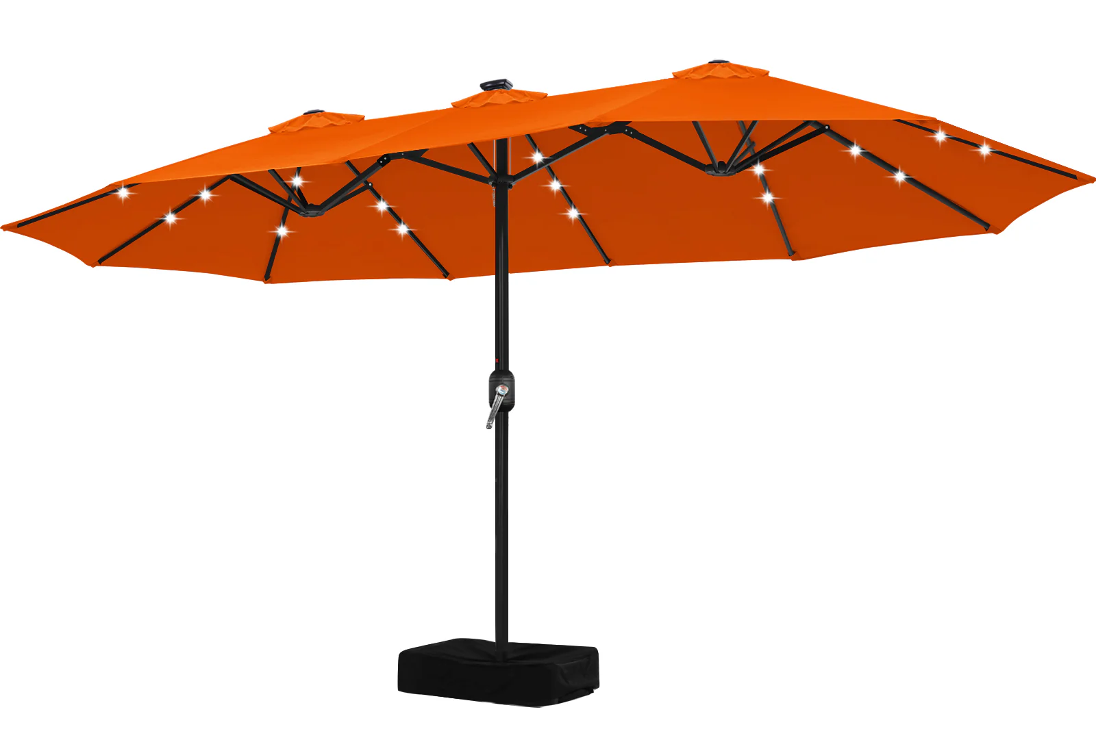 15FT Patio Umbrella with Solar Lights Double-Sided Large Umbrella Outdoor Market Rectangle Umbrellas - Image 14