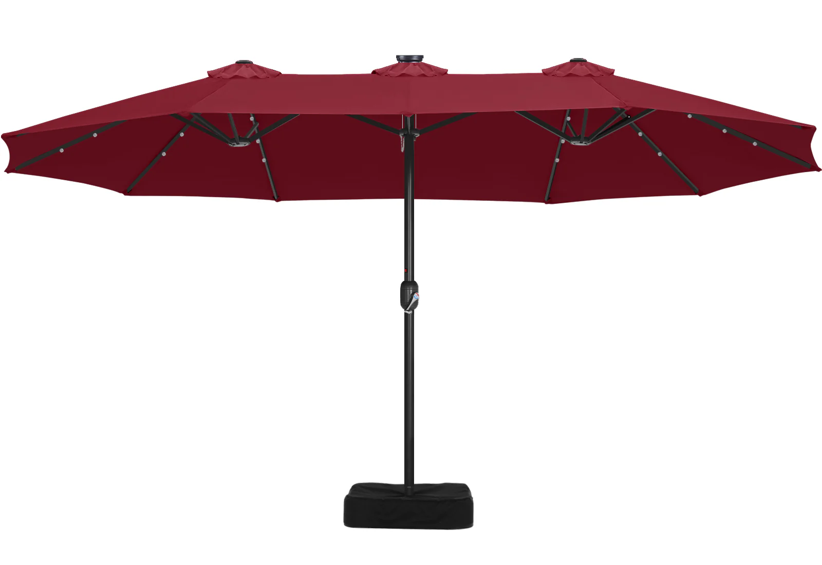 15FT Patio Umbrella with Solar Lights Double-Sided Large Umbrella Outdoor Market Rectangle Umbrellas - Image 15