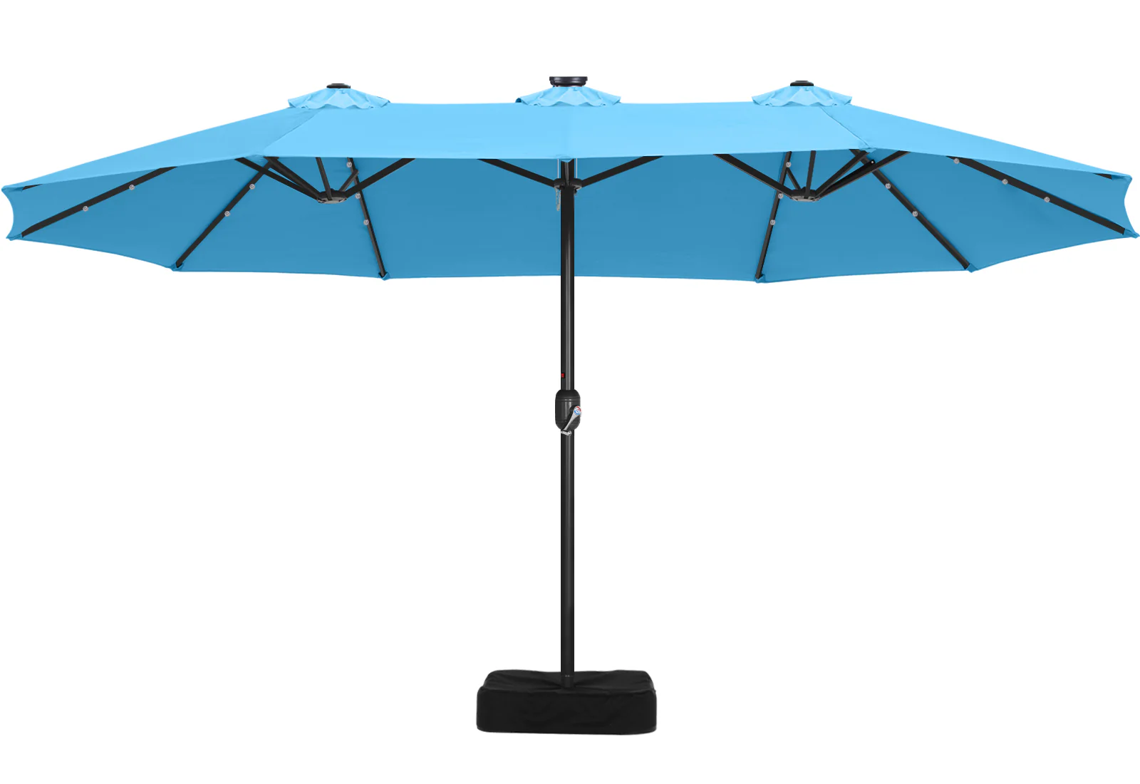 15FT Patio Umbrella with Solar Lights Double-Sided Large Umbrella Outdoor Market Rectangle Umbrellas - Image 18