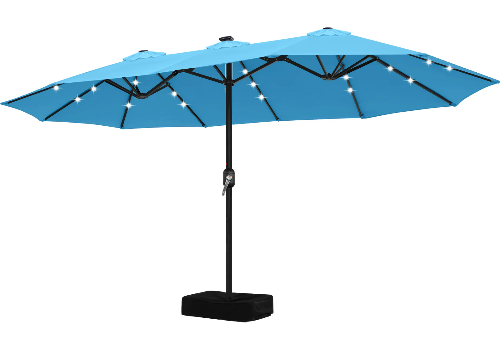 15FT Patio Umbrella with Solar Lights Double-Sided Large Umbrella Outdoor Market Rectangle Umbrellas - Image 19