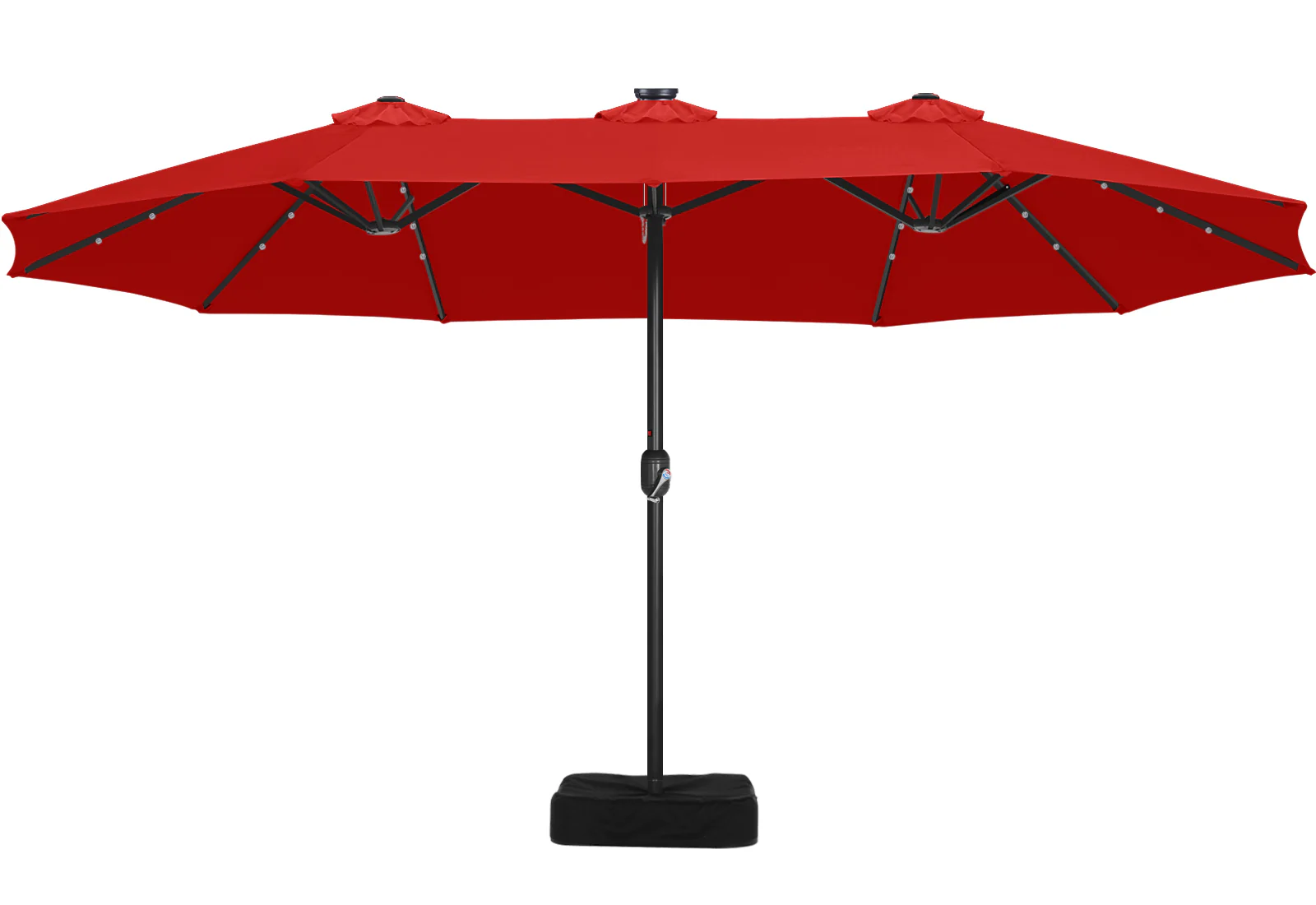 15FT Patio Umbrella with Solar Lights Double-Sided Large Umbrella Outdoor Market Rectangle Umbrellas - Image 20
