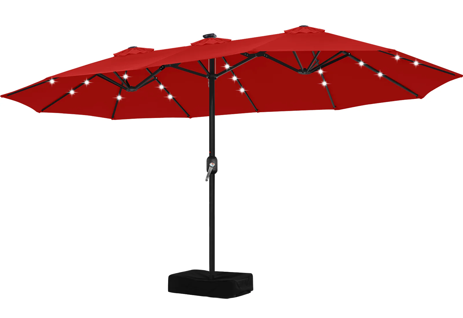 15FT Patio Umbrella with Solar Lights Double-Sided Large Umbrella Outdoor Market Rectangle Umbrellas - Image 21