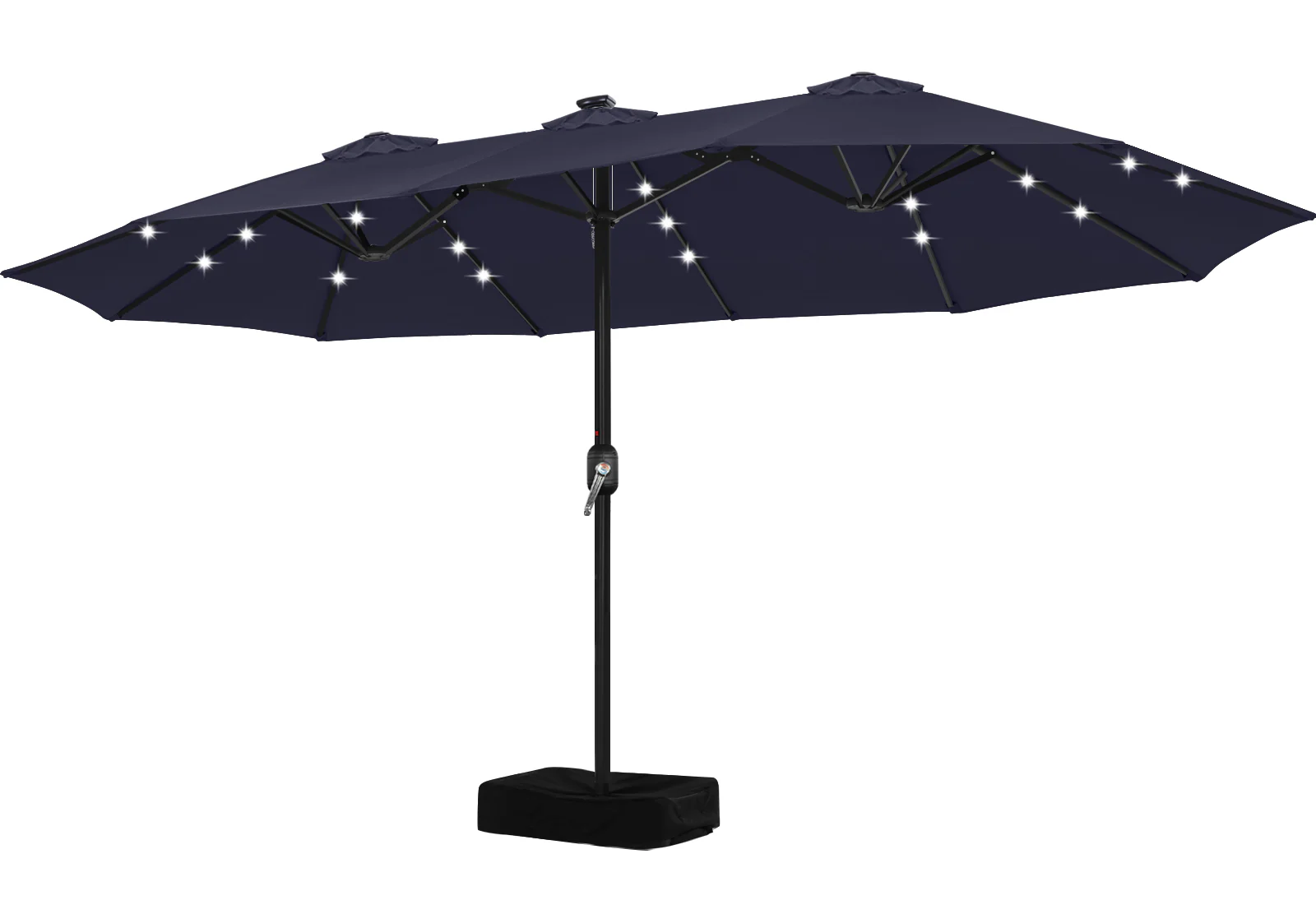 15FT Patio Umbrella with Solar Lights Double-Sided Large Umbrella Outdoor Market Rectangle Umbrellas - Image 23