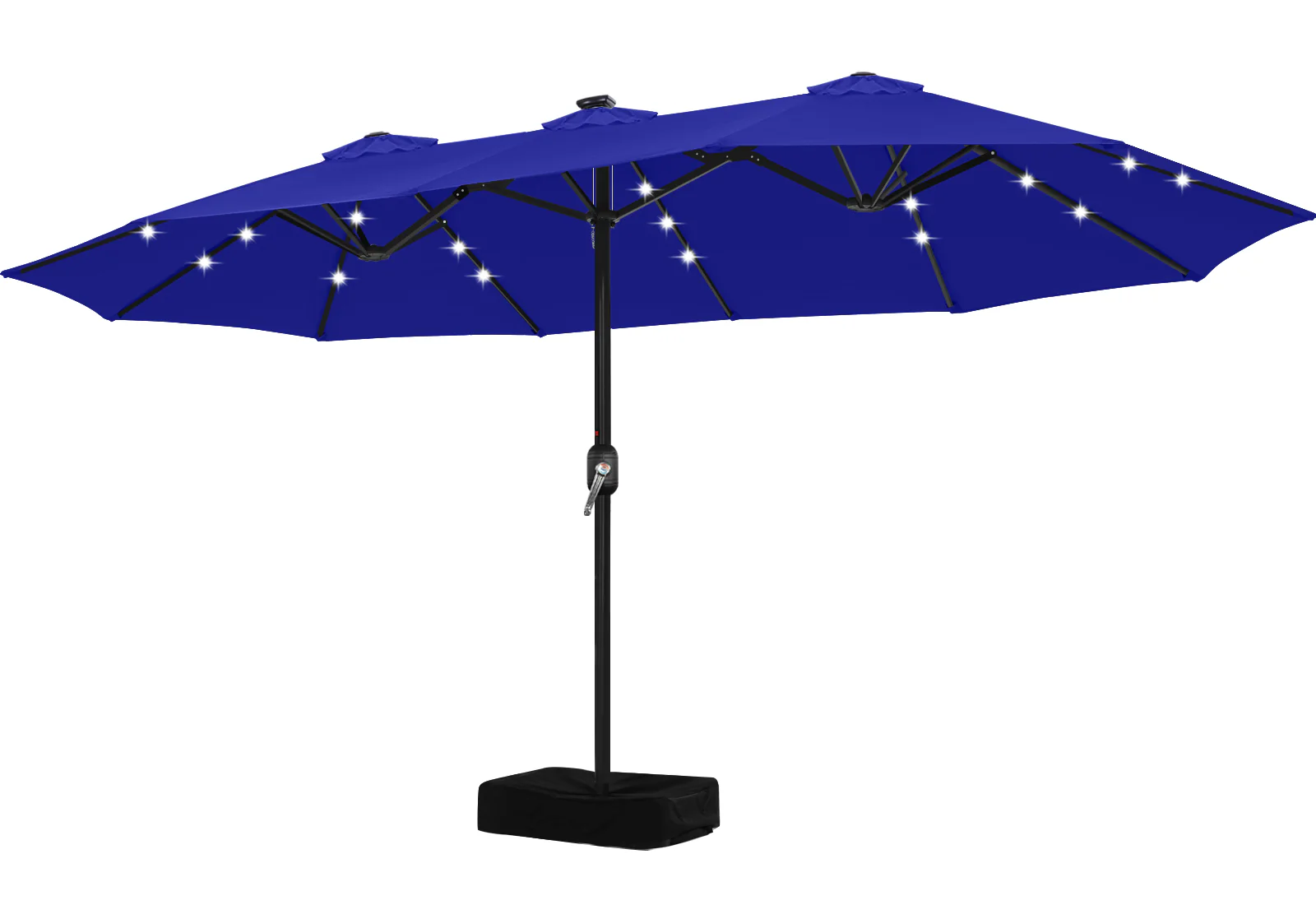 15FT Patio Umbrella with Solar Lights Double-Sided Large Umbrella Outdoor Market Rectangle Umbrellas - Image 25