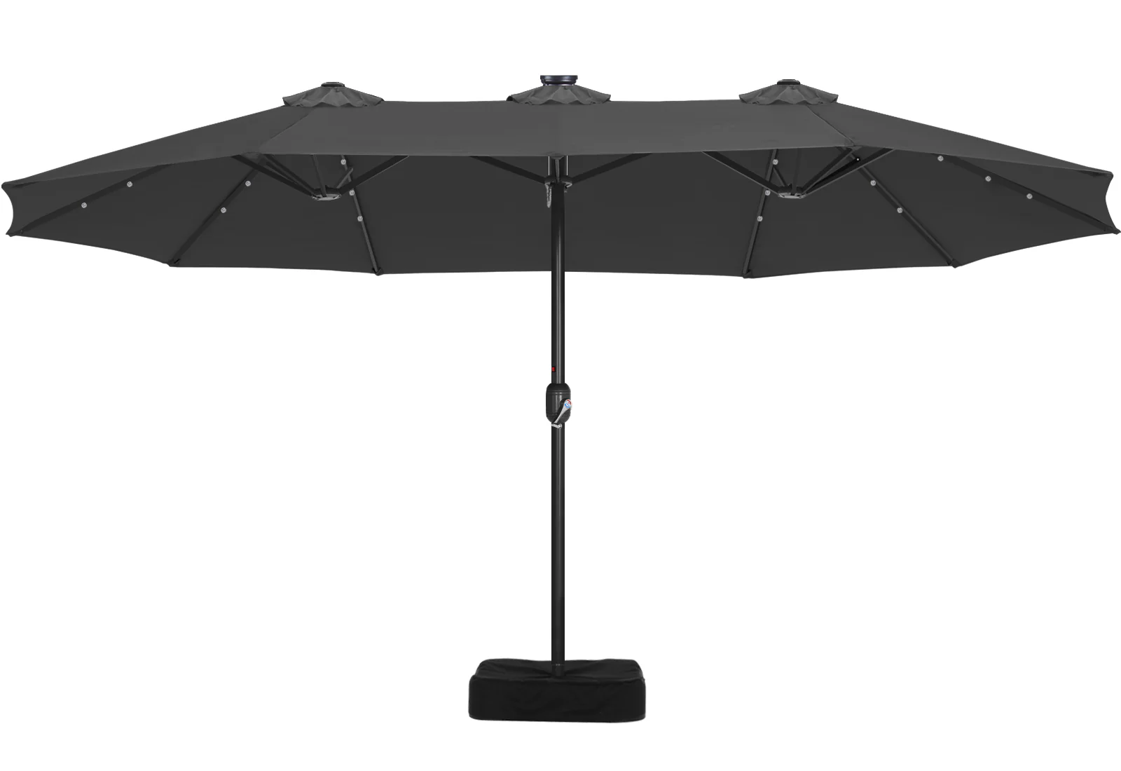 15FT Patio Umbrella with Solar Lights Double-Sided Large Umbrella Outdoor Market Rectangle Umbrellas - Image 3