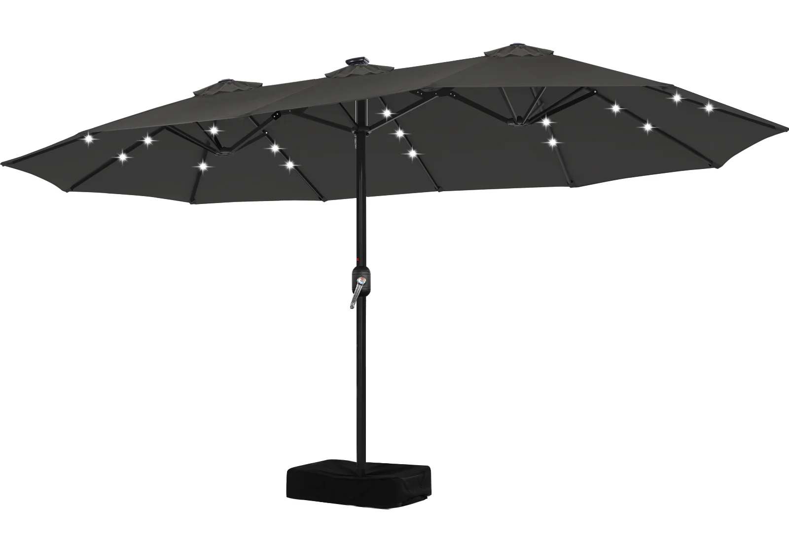 15FT Patio Umbrella with Solar Lights Double-Sided Large Umbrella Outdoor Market Rectangle Umbrellas - Image 4