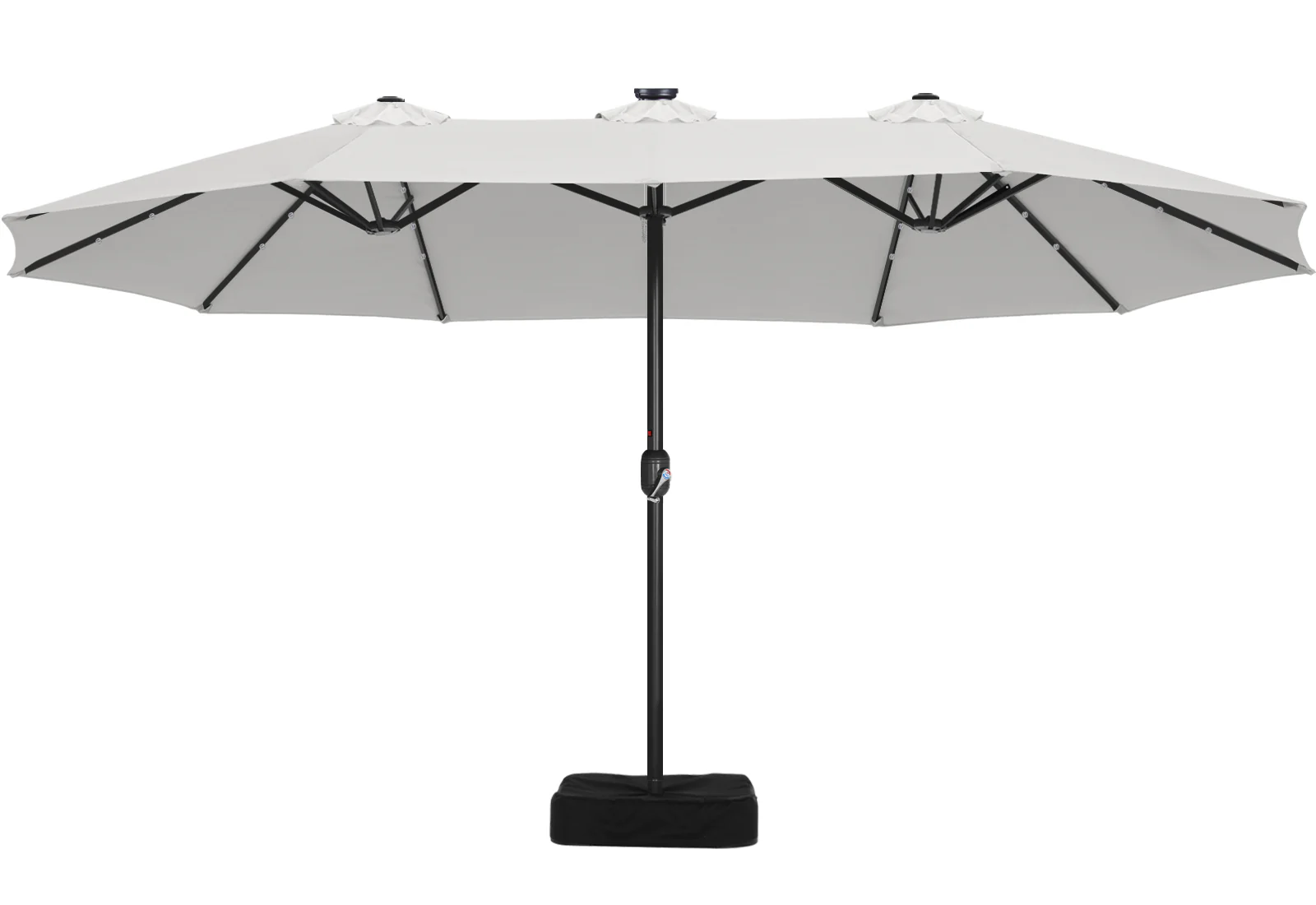 15FT Patio Umbrella with Solar Lights Double-Sided Large Umbrella Outdoor Market Rectangle Umbrellas - Image 5