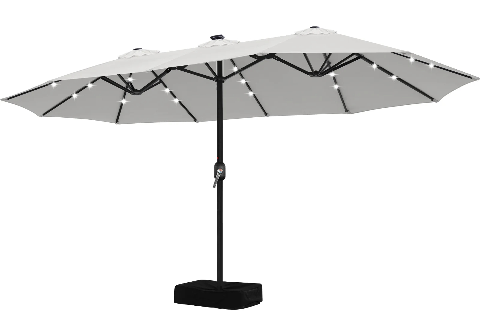 15FT Patio Umbrella with Solar Lights Double-Sided Large Umbrella Outdoor Market Rectangle Umbrellas - Image 6