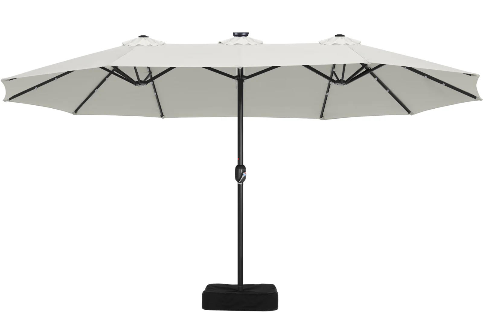 15FT Patio Umbrella with Solar Lights Double-Sided Large Umbrella Outdoor Market Rectangle Umbrellas - Image 9