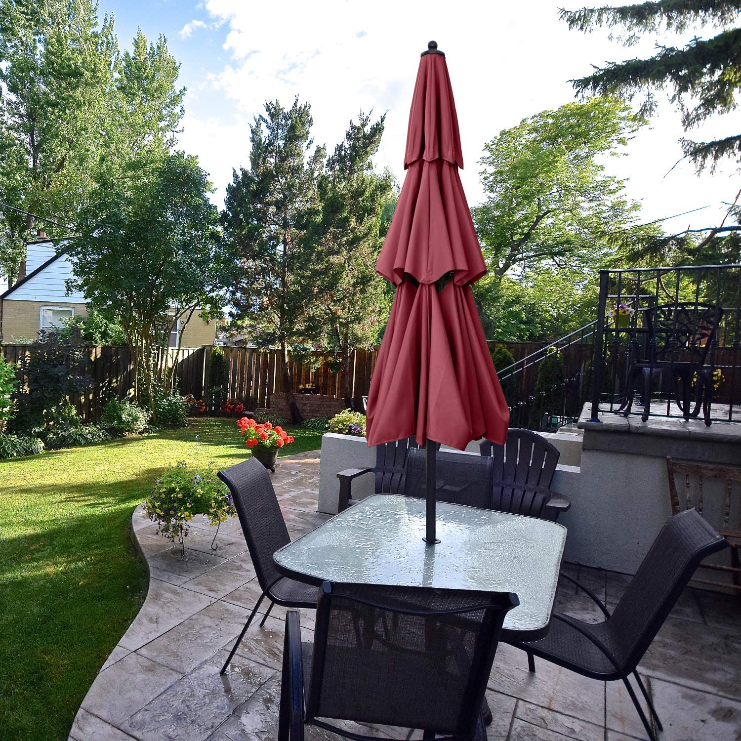 3 Tiers Patio Umbrella Outdoor Table Umbrella - Image 13