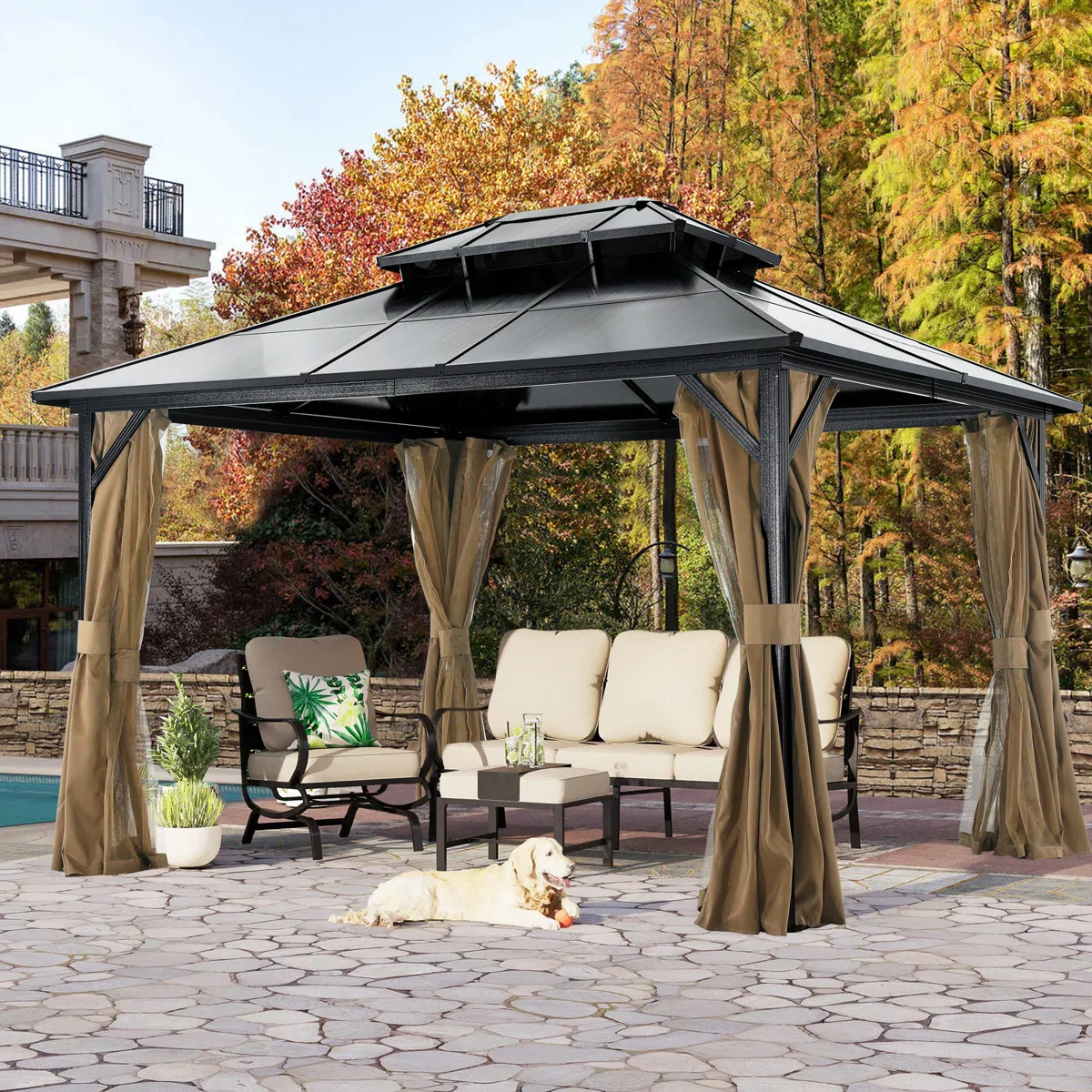ABCCANOPY 10x12 Aluminum Patio Gazebo Double Roof Hardtop - Image 2