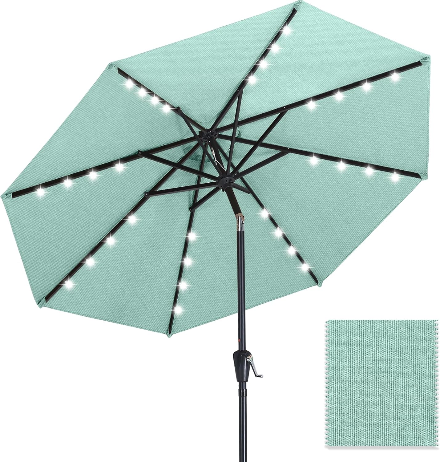 ABCCANOPY OLEFIN 5-Year No Fading Patio Umbrella with Solar Lights 9FT 8Ribs - Image 11