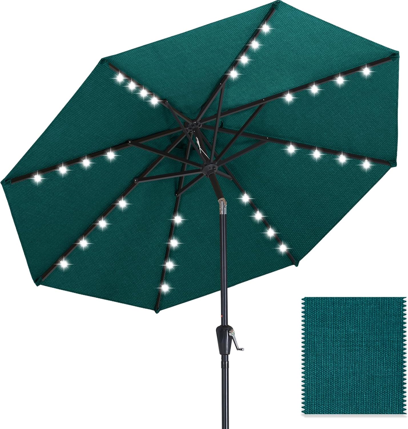 ABCCANOPY OLEFIN 5-Year No Fading Patio Umbrella with Solar Lights 9FT 8Ribs - Image 6