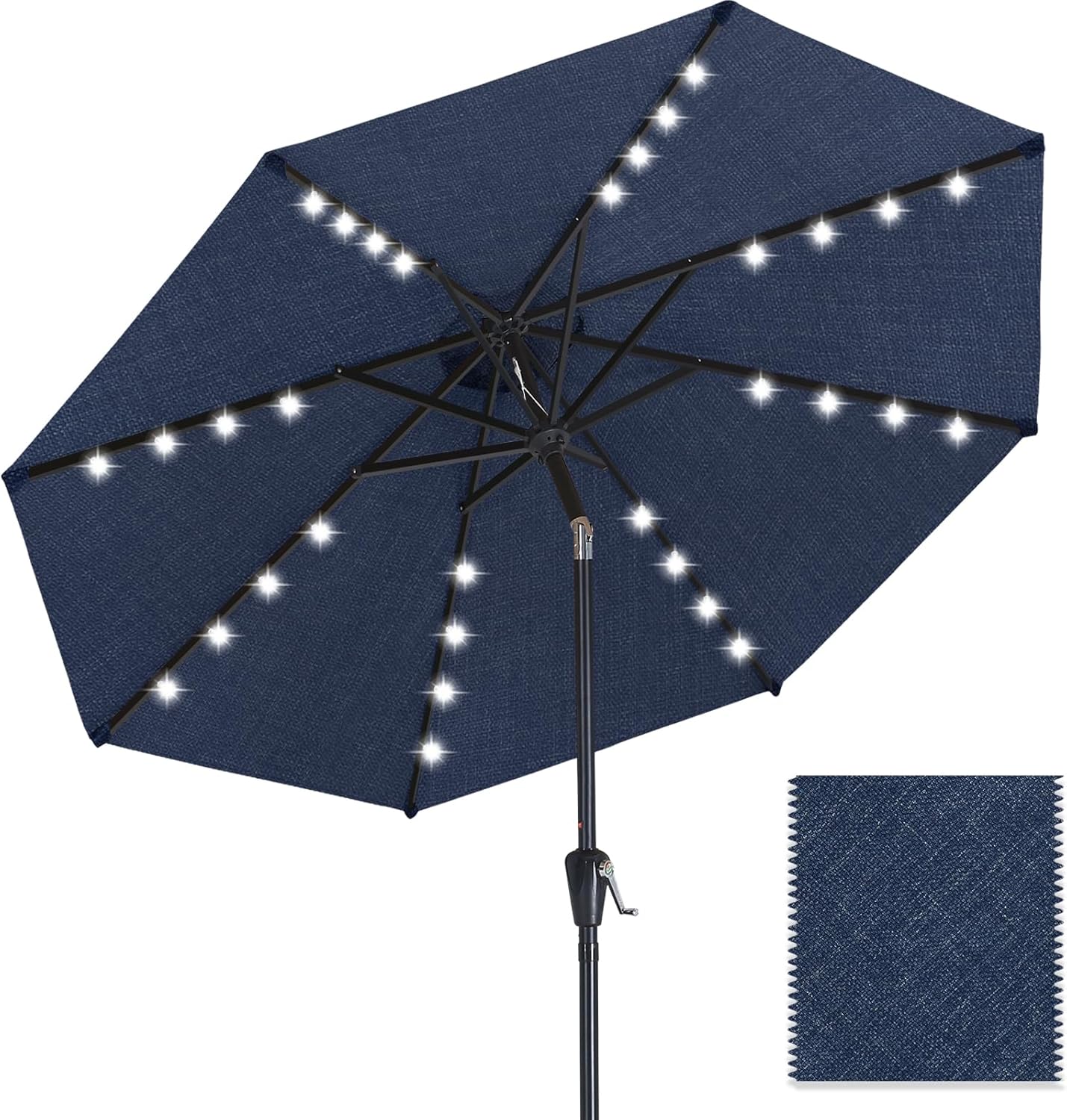 ABCCANOPY OLEFIN 5-Year No Fading Patio Umbrella with Solar Lights 9FT 8Ribs - Image 9