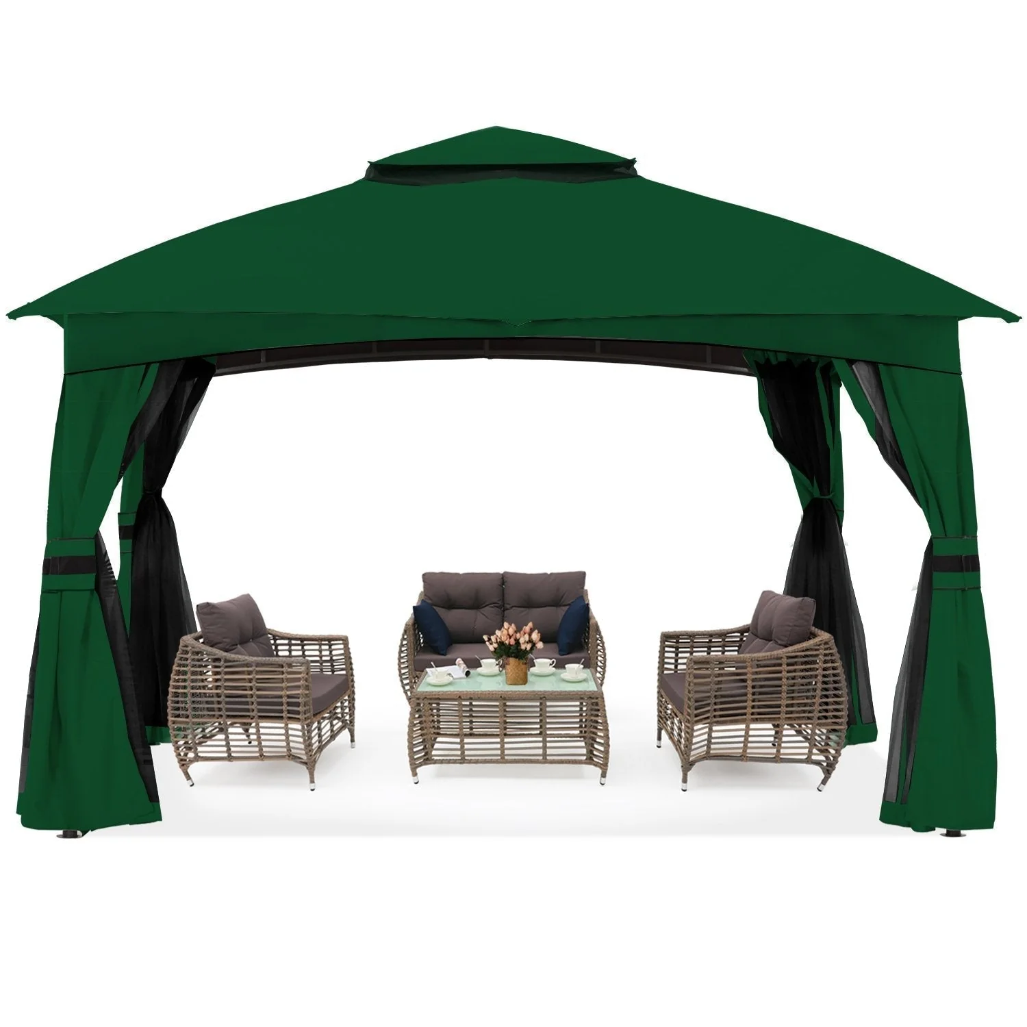 Double Soft-Top Patio Gazebo (Mesh Wall) - Image 5