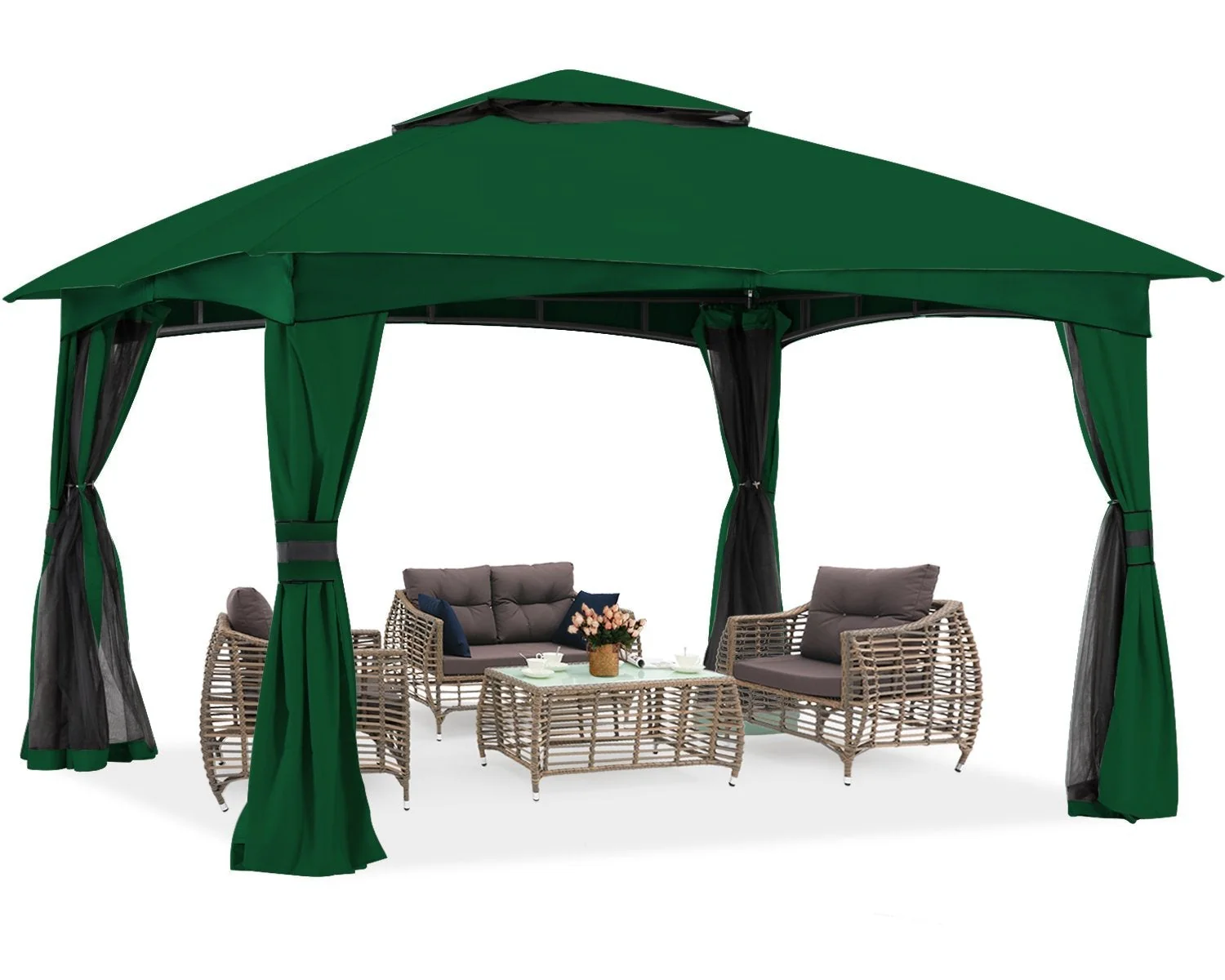 Double Soft-Top Patio Gazebo (Mesh Wall) - Image 6
