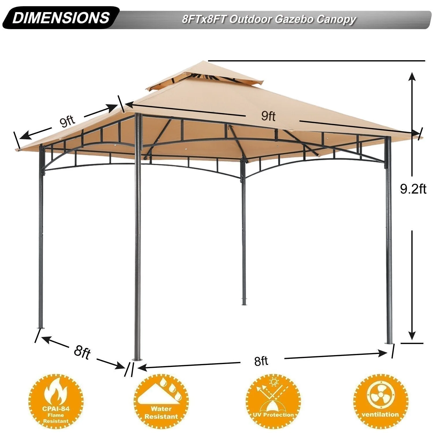 Double Tiered Patio Gazebo For Garden - Image 10