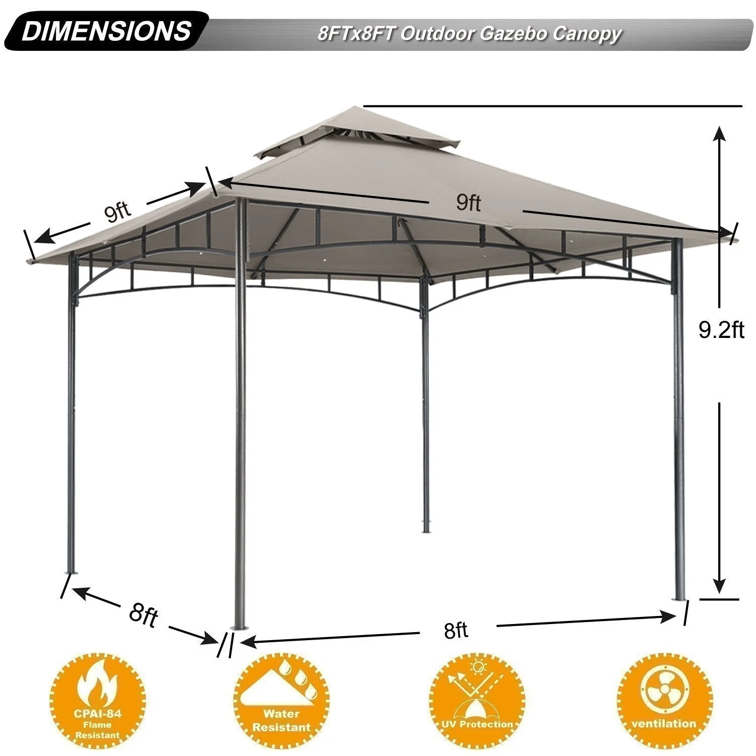 Double Tiered Patio Gazebo For Garden - Image 11