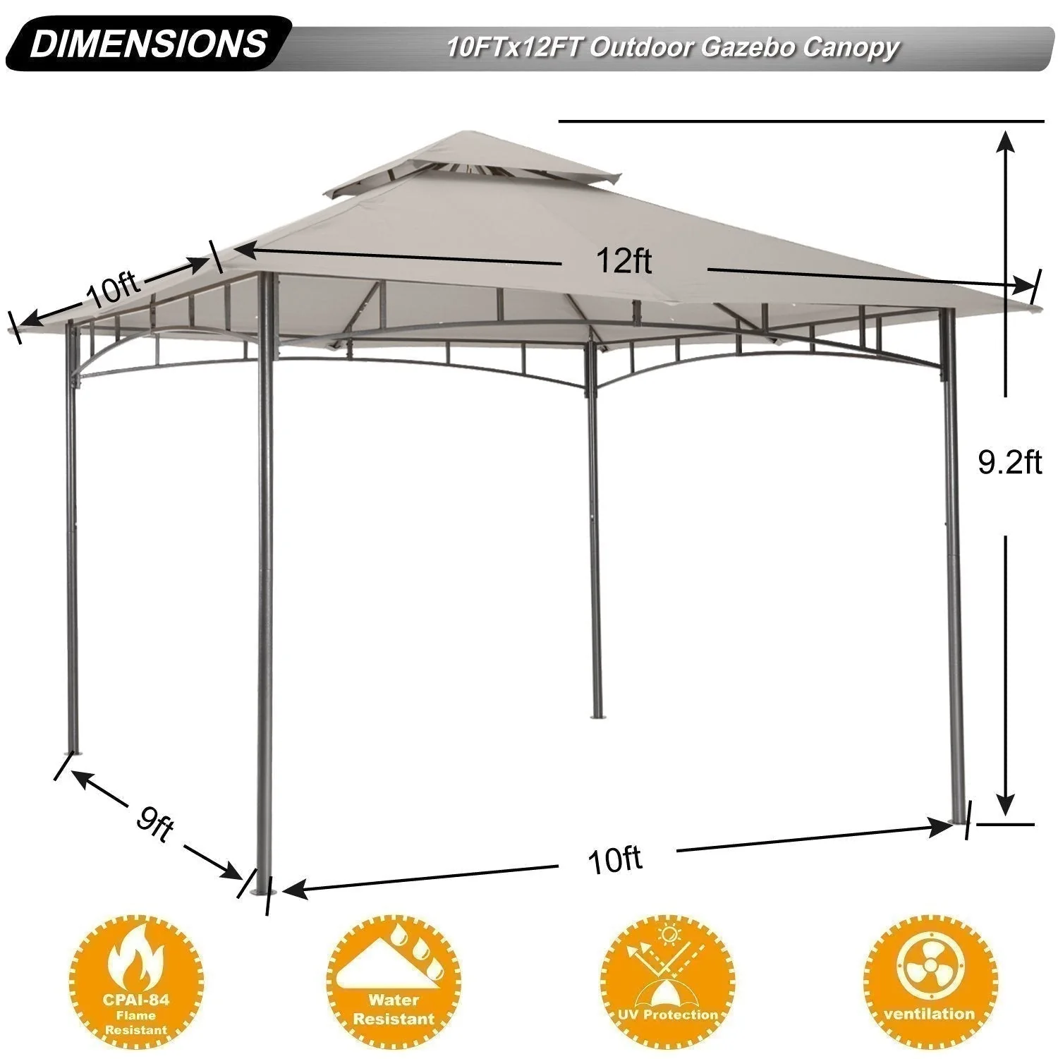 Double Tiered Patio Gazebo For Garden - Image 23