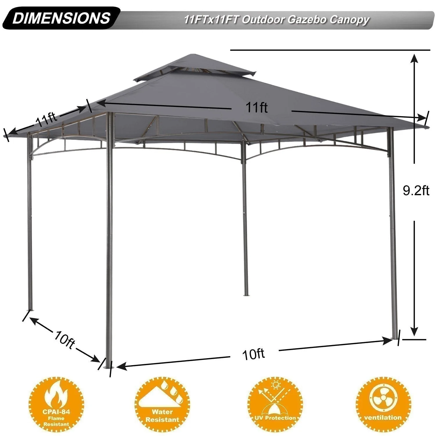 Double Tiered Patio Gazebo For Garden - Image 24