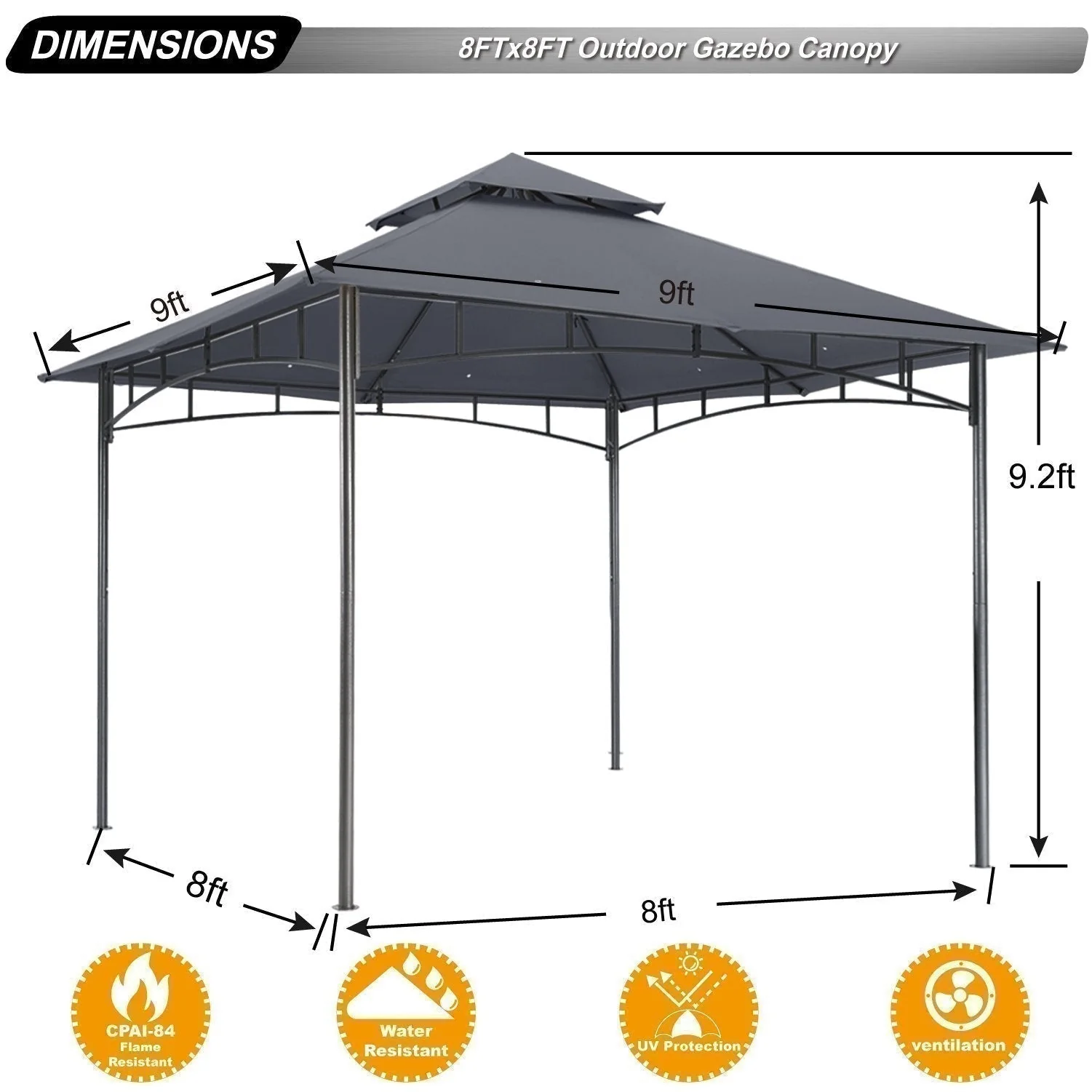 Double Tiered Patio Gazebo For Garden - Image 9