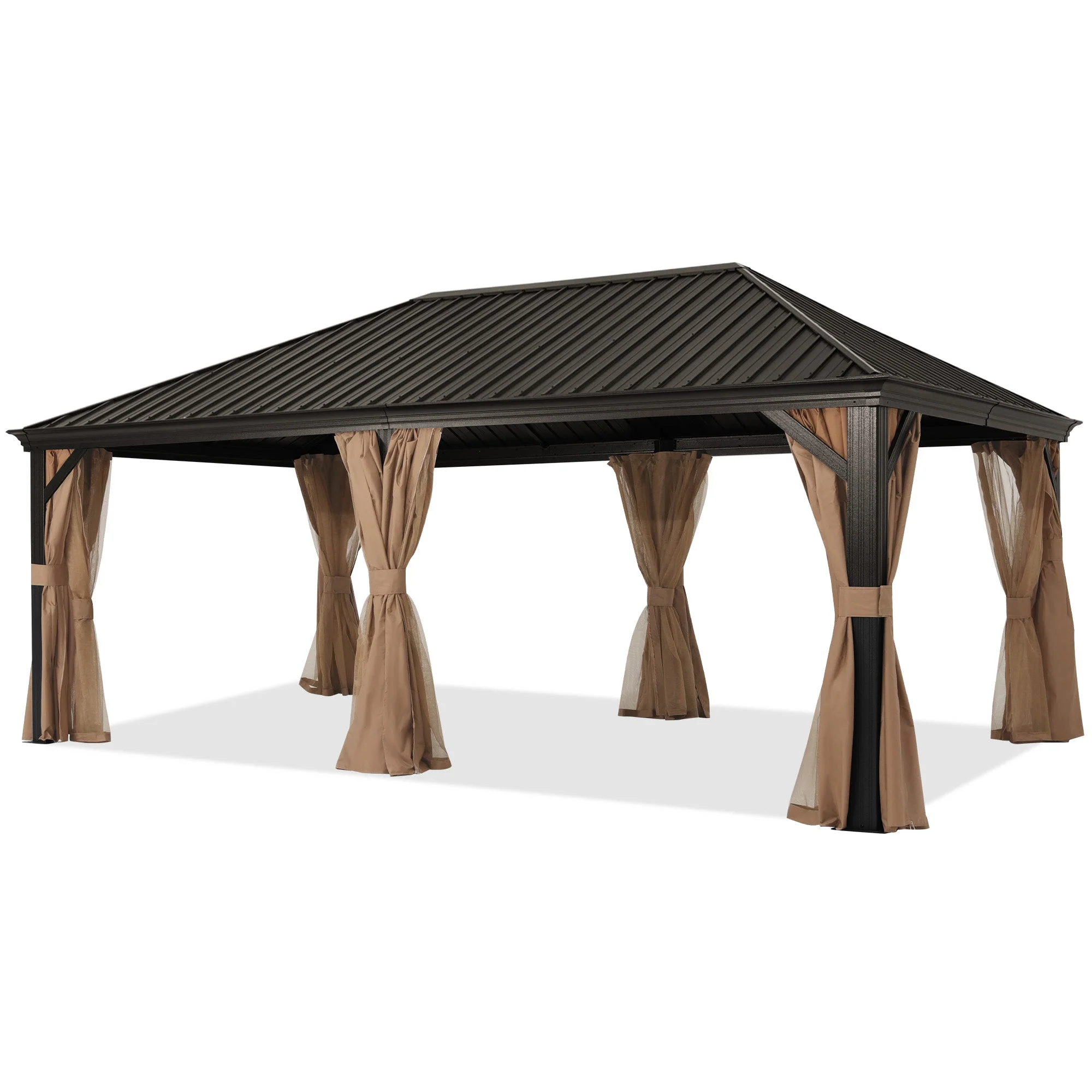 Hardtop Gazebo - Outdoor Permanent Gazebo with Netting - Image 10