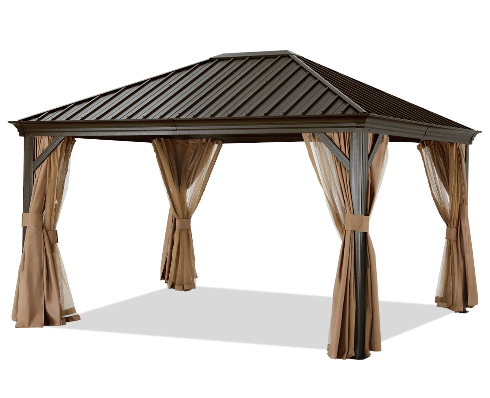 Hardtop Gazebo - Outdoor Permanent Gazebo with Netting - Image 11