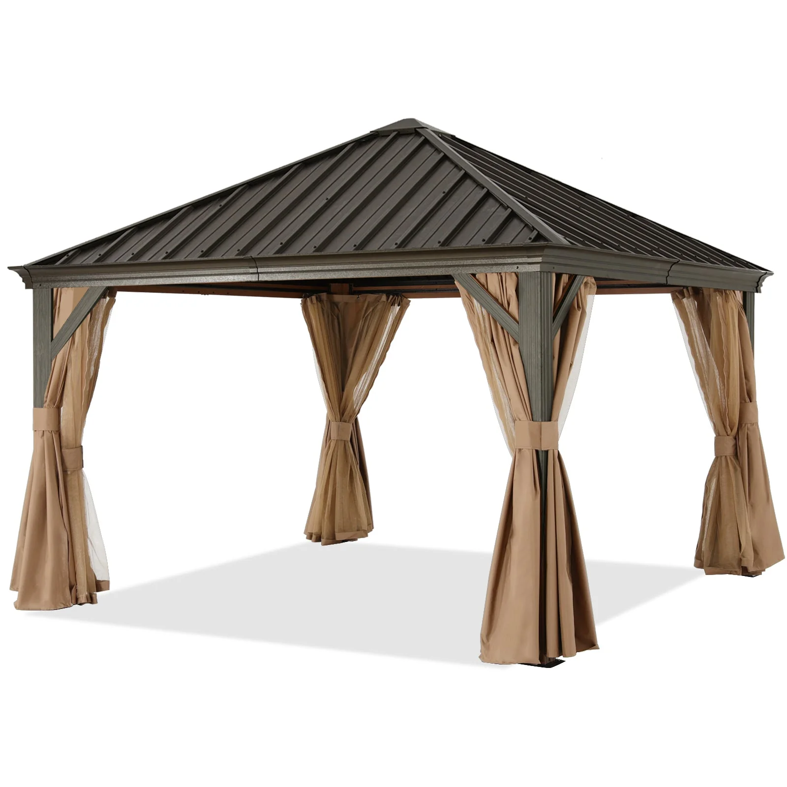 Hardtop Gazebo - Outdoor Permanent Gazebo with Netting - Image 12