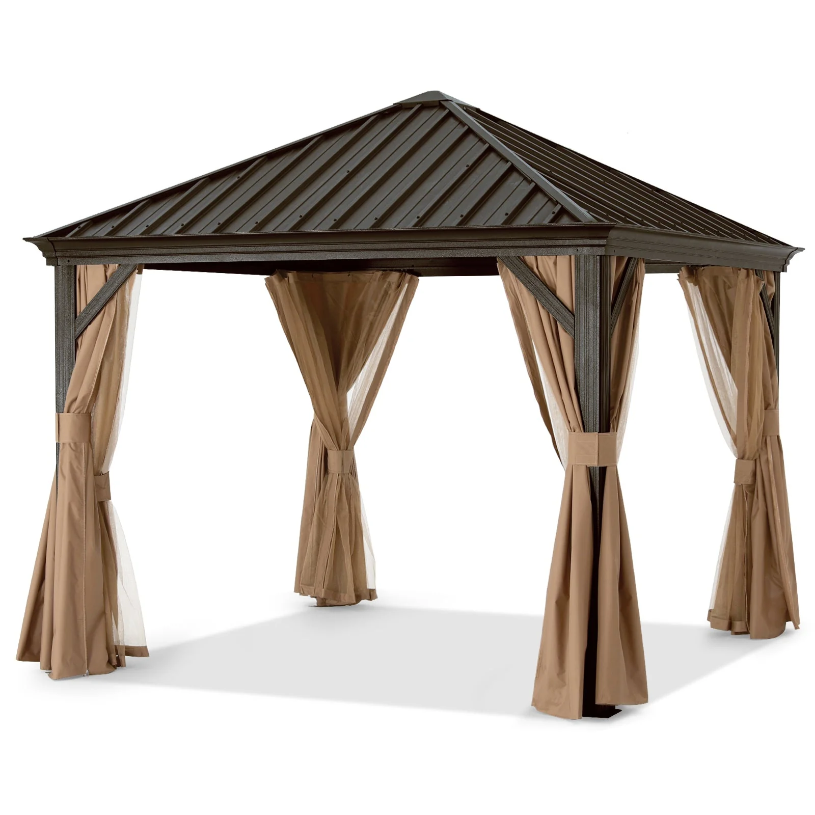 Hardtop Gazebo - Outdoor Permanent Gazebo with Netting - Image 13