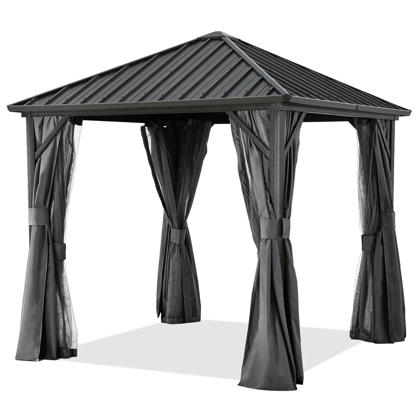 Hardtop Gazebo - Outdoor Permanent Gazebo with Netting - Image 17