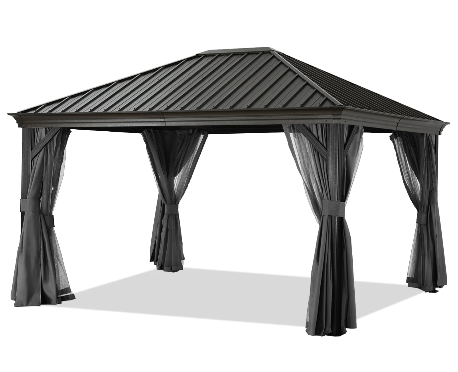 Hardtop Gazebo - Outdoor Permanent Gazebo with Netting - Image 7