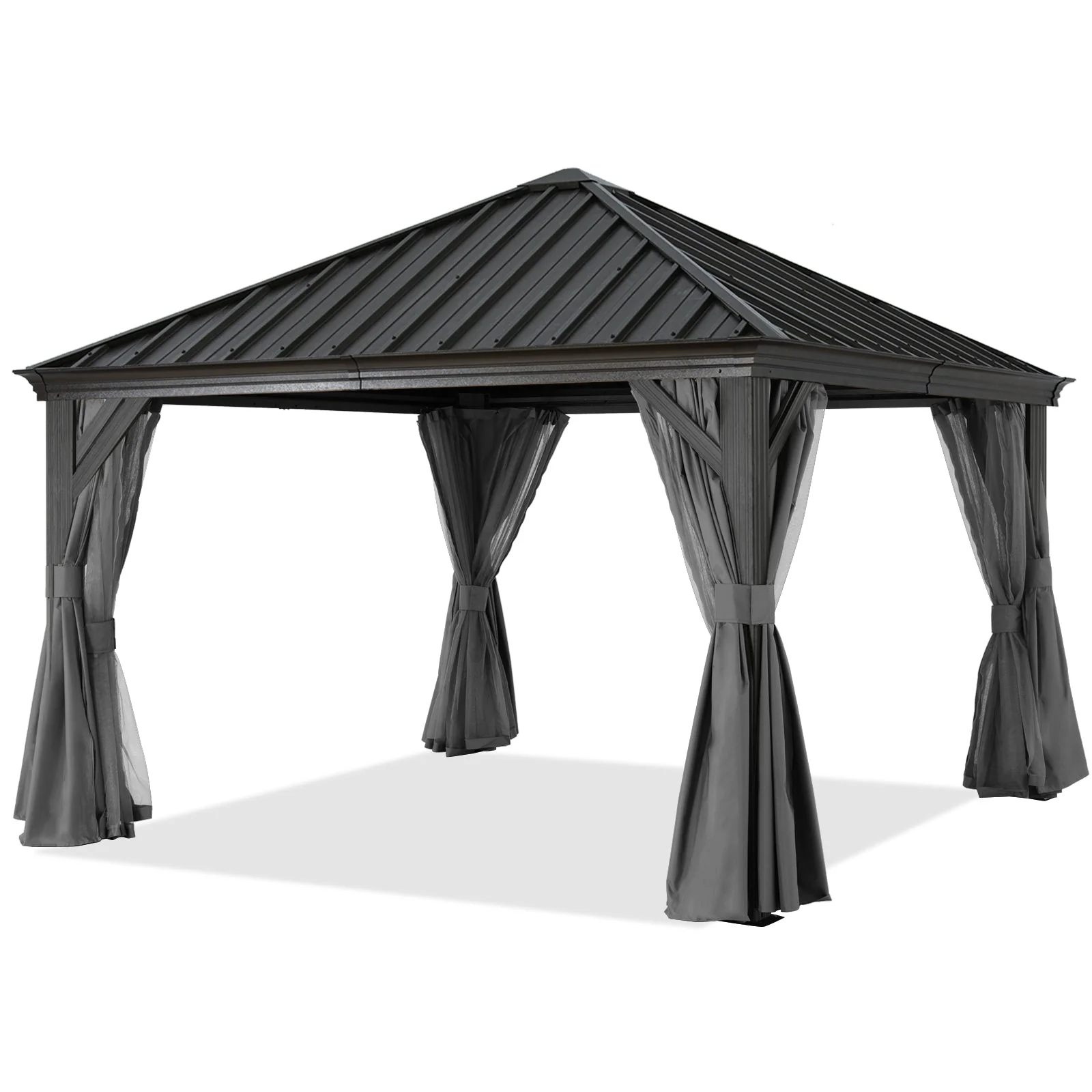 Hardtop Gazebo - Outdoor Permanent Gazebo with Netting - Image 8