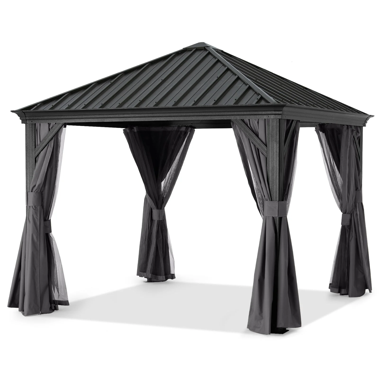 Hardtop Gazebo - Outdoor Permanent Gazebo with Netting - Image 9