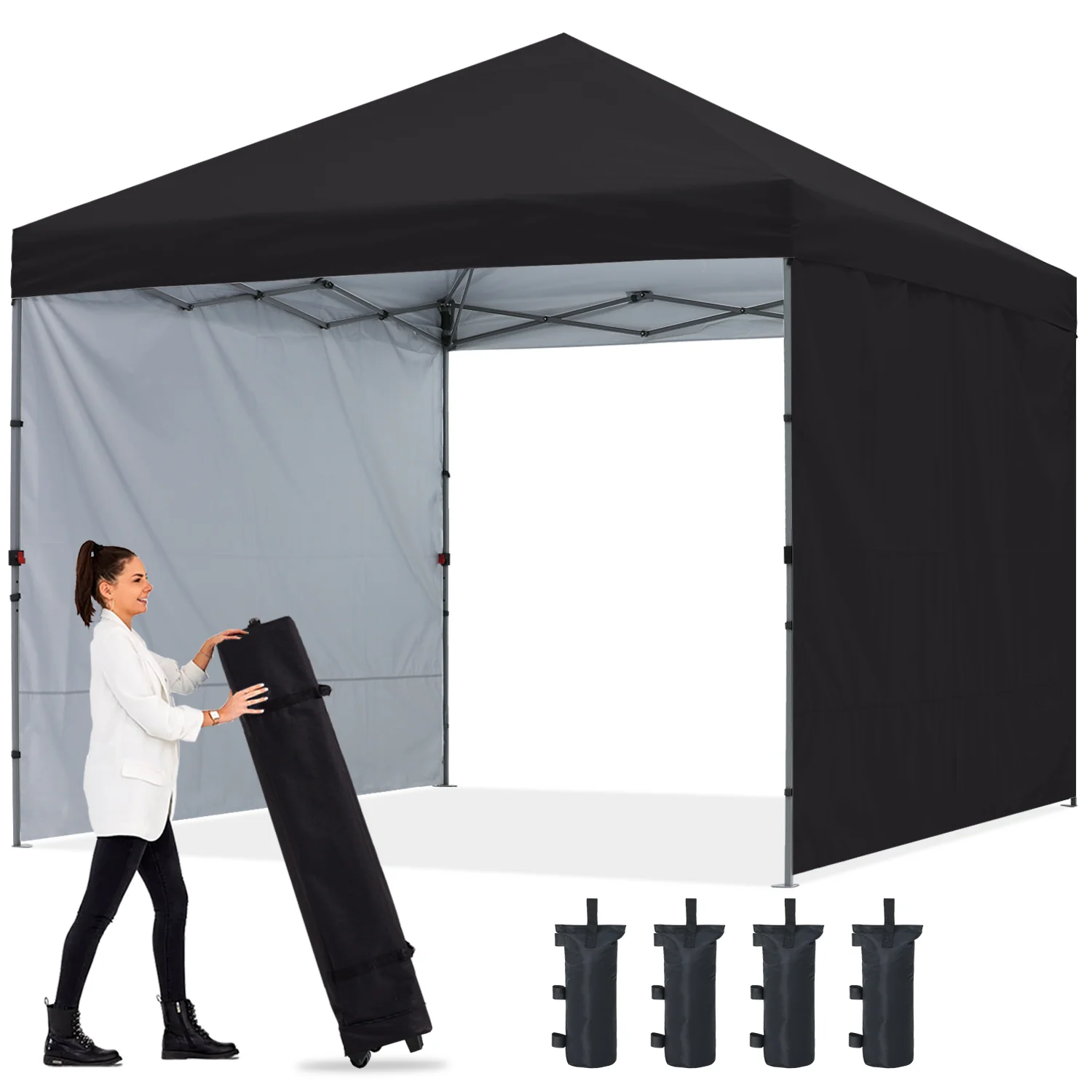 Outdoor Easy Pop‑up Canopy Tent with 2 Sun Walls - Image 8