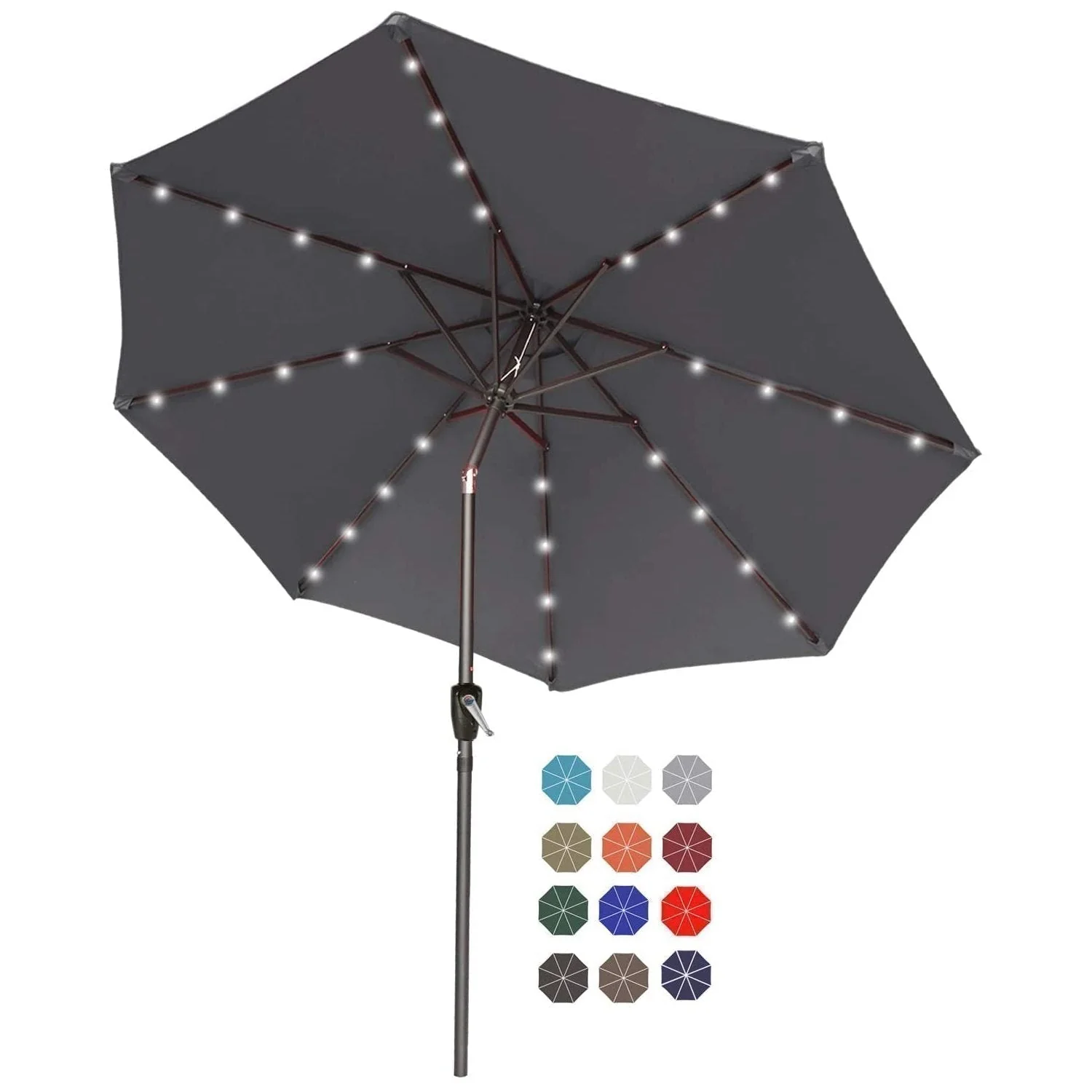 Patio Solar Umbrella Outdoor with 32LED Lights - Image 23