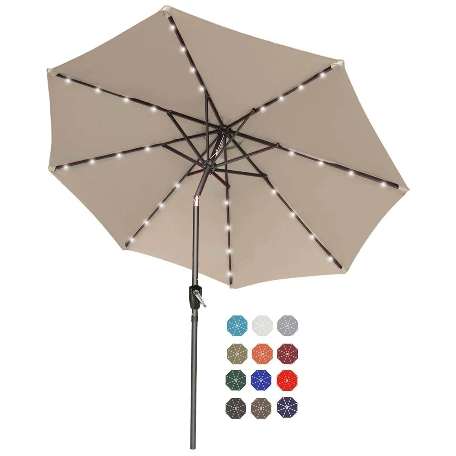Patio Solar Umbrella Outdoor with 32LED Lights - Image 27