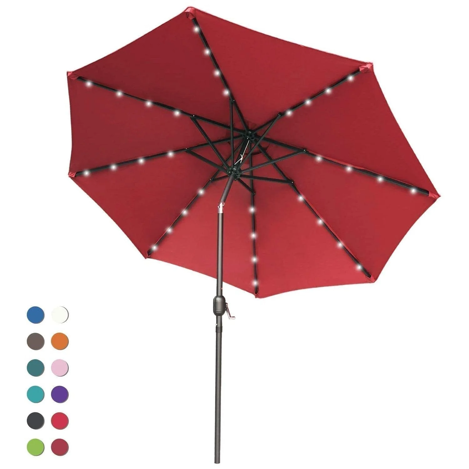 Patio Solar Umbrella Outdoor with 32LED Lights - Image 29