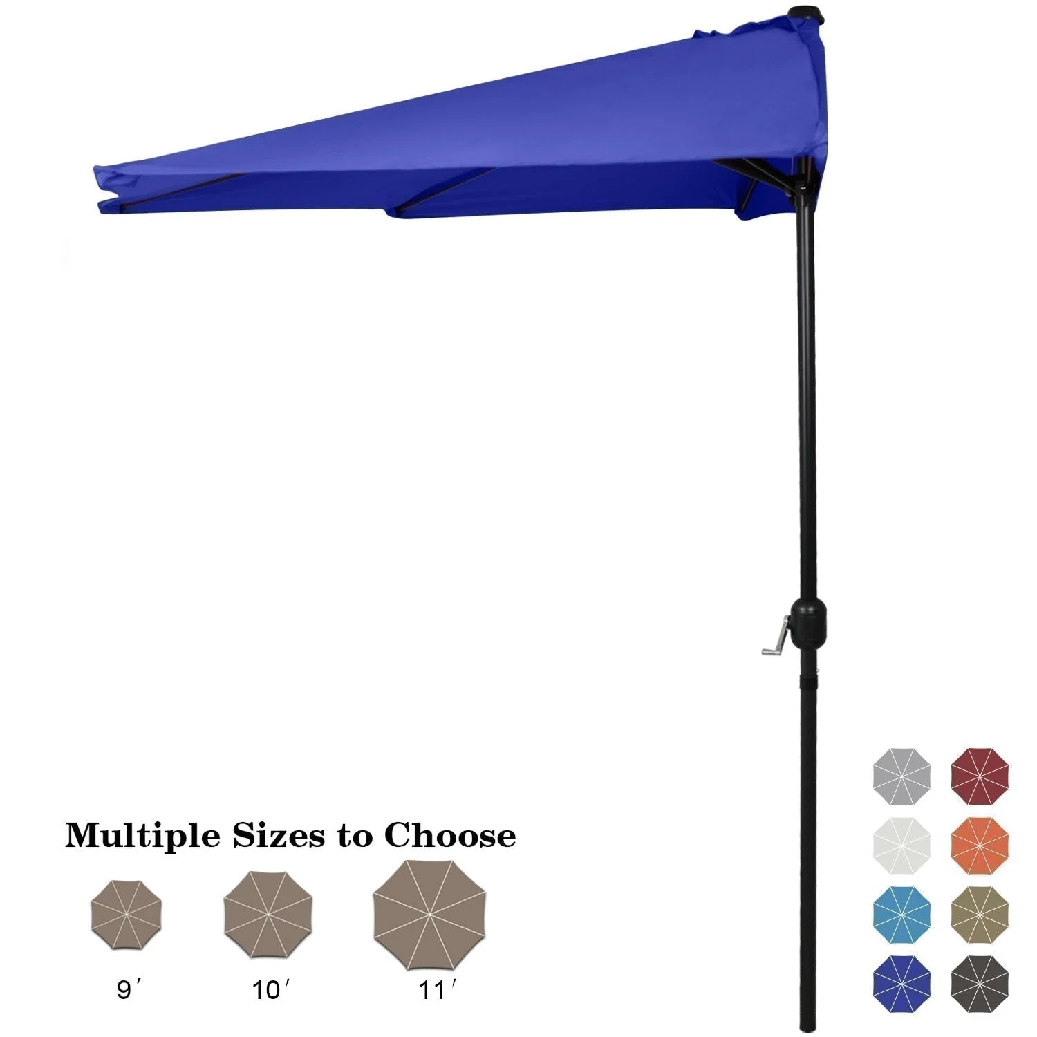 Patio Umbrella Half Round Outdoor Umbrella - Image 12