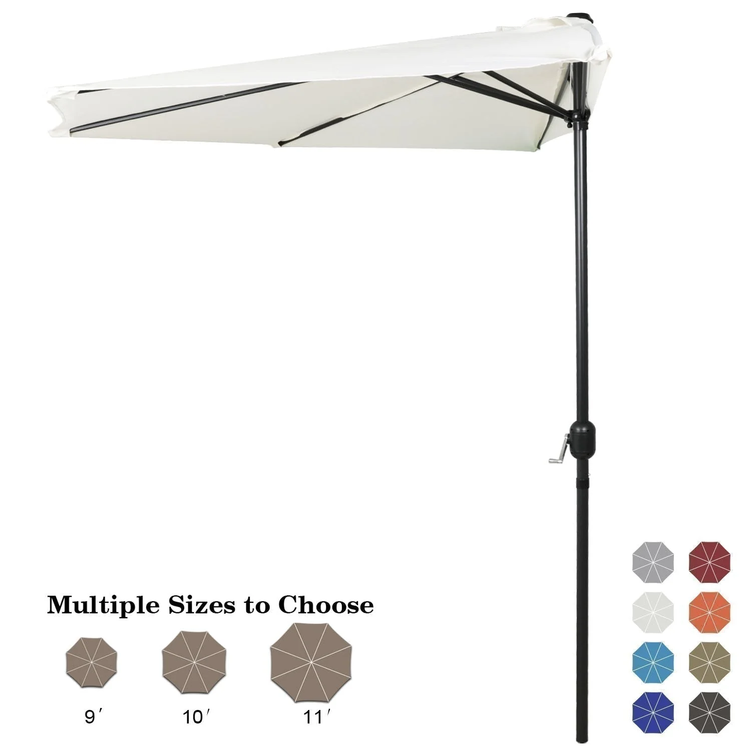 Patio Umbrella Half Round Outdoor Umbrella - Image 14