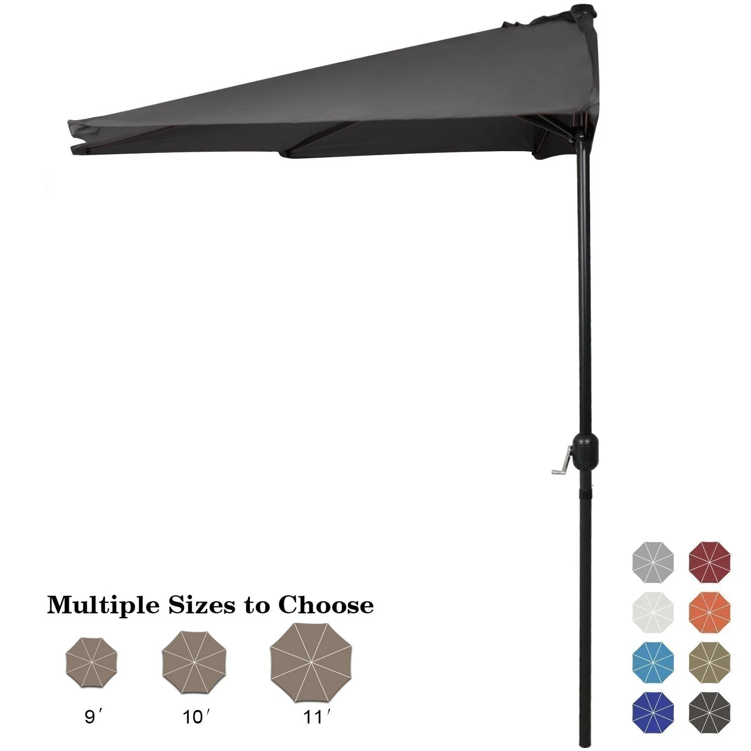 Patio Umbrella Half Round Outdoor Umbrella - Image 2
