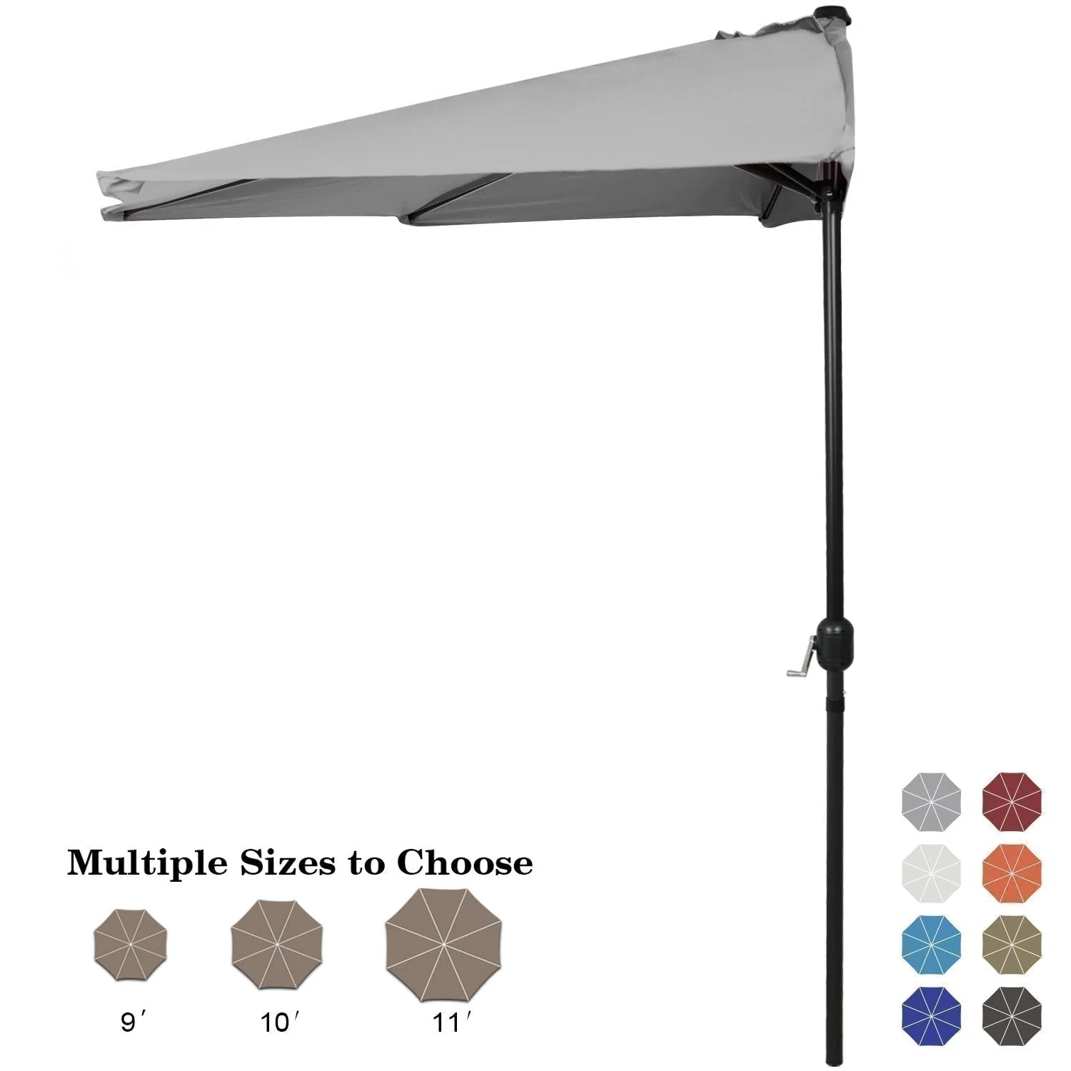 Patio Umbrella Half Round Outdoor Umbrella - Image 3